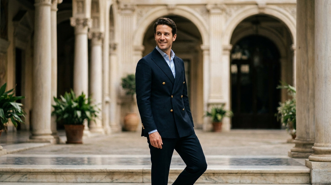 Golden Button Double Breasted Suits for Men