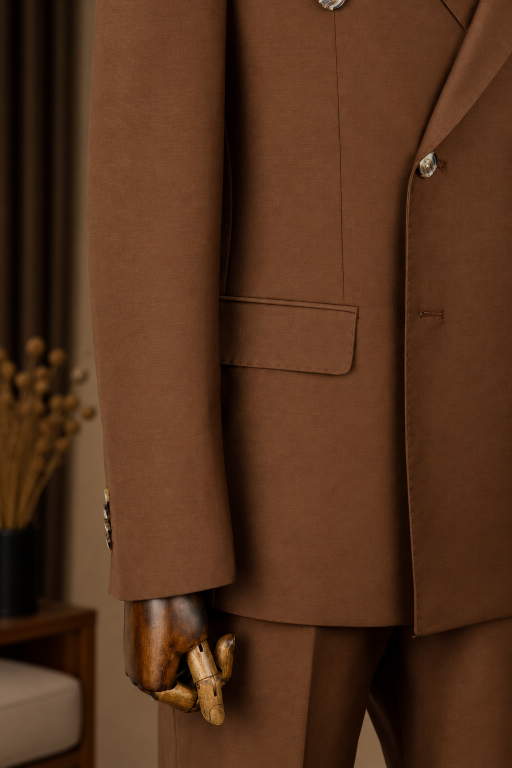 Brown Double Breasted Suit 2-Piece