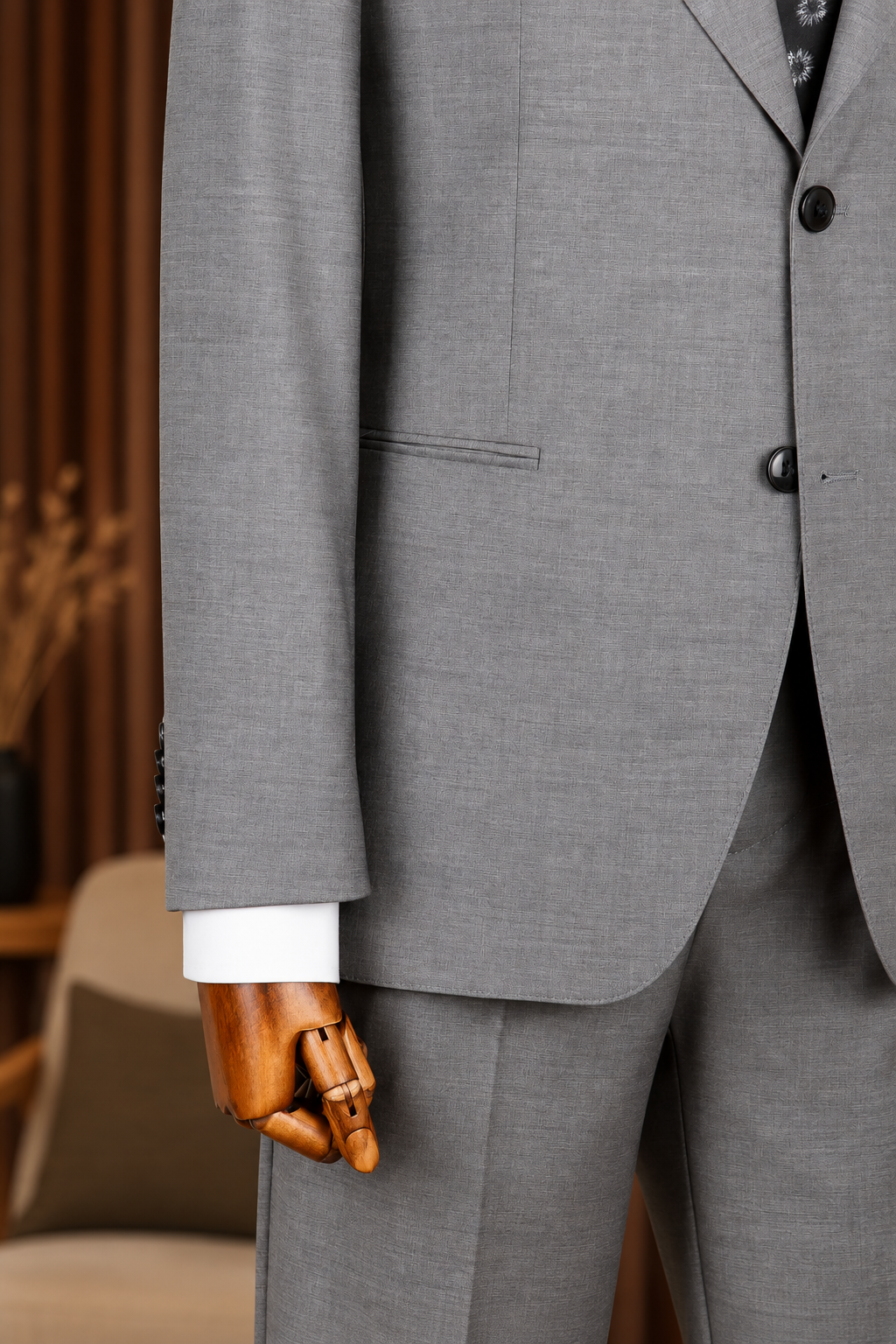 Grey Single Breasted Suit 2-Piece