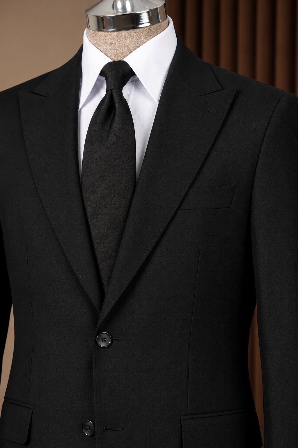 Black Single Breasted Suit 2-Piece