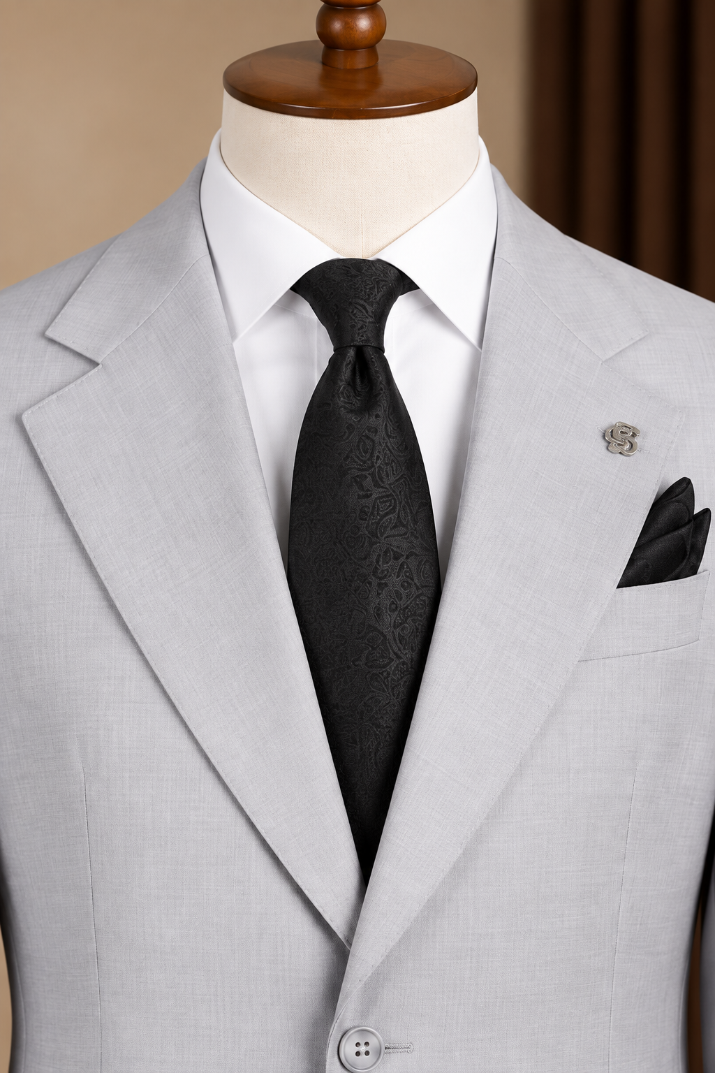 Grey Single Breasted Suit 2-Piece