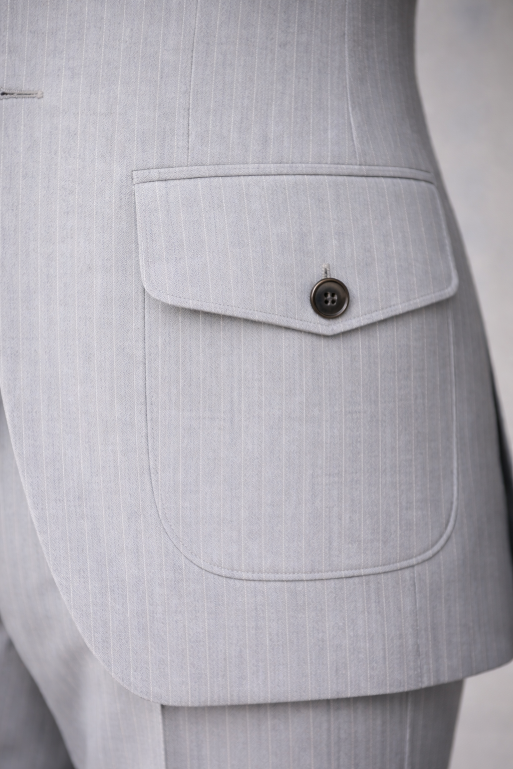 Grey Striped Slim-Fit Suit 3-Piece