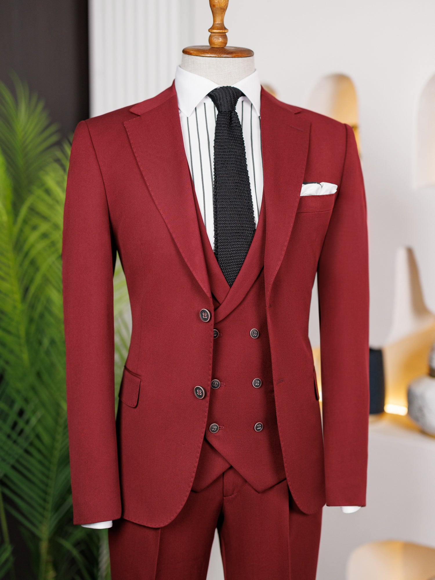 Bordeaux Slim-Fit Suit 3-Piece