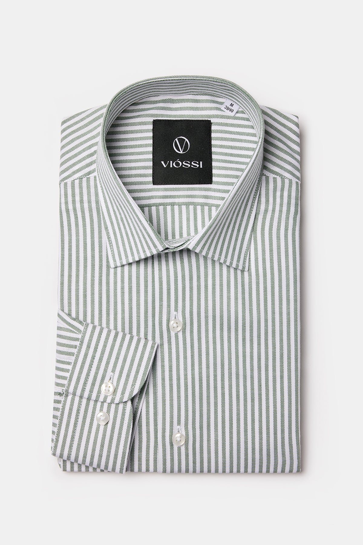 Green Striped Slim-Fit Shirt