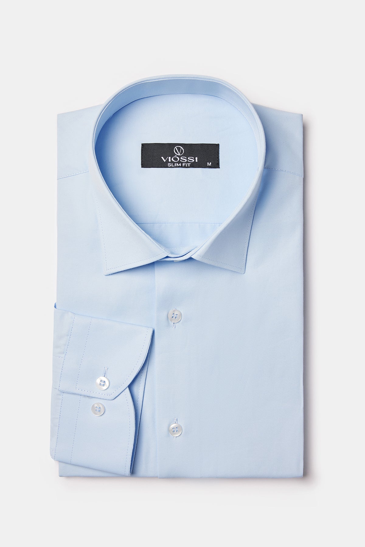 Sky-Blue Slim-Fit Shirt