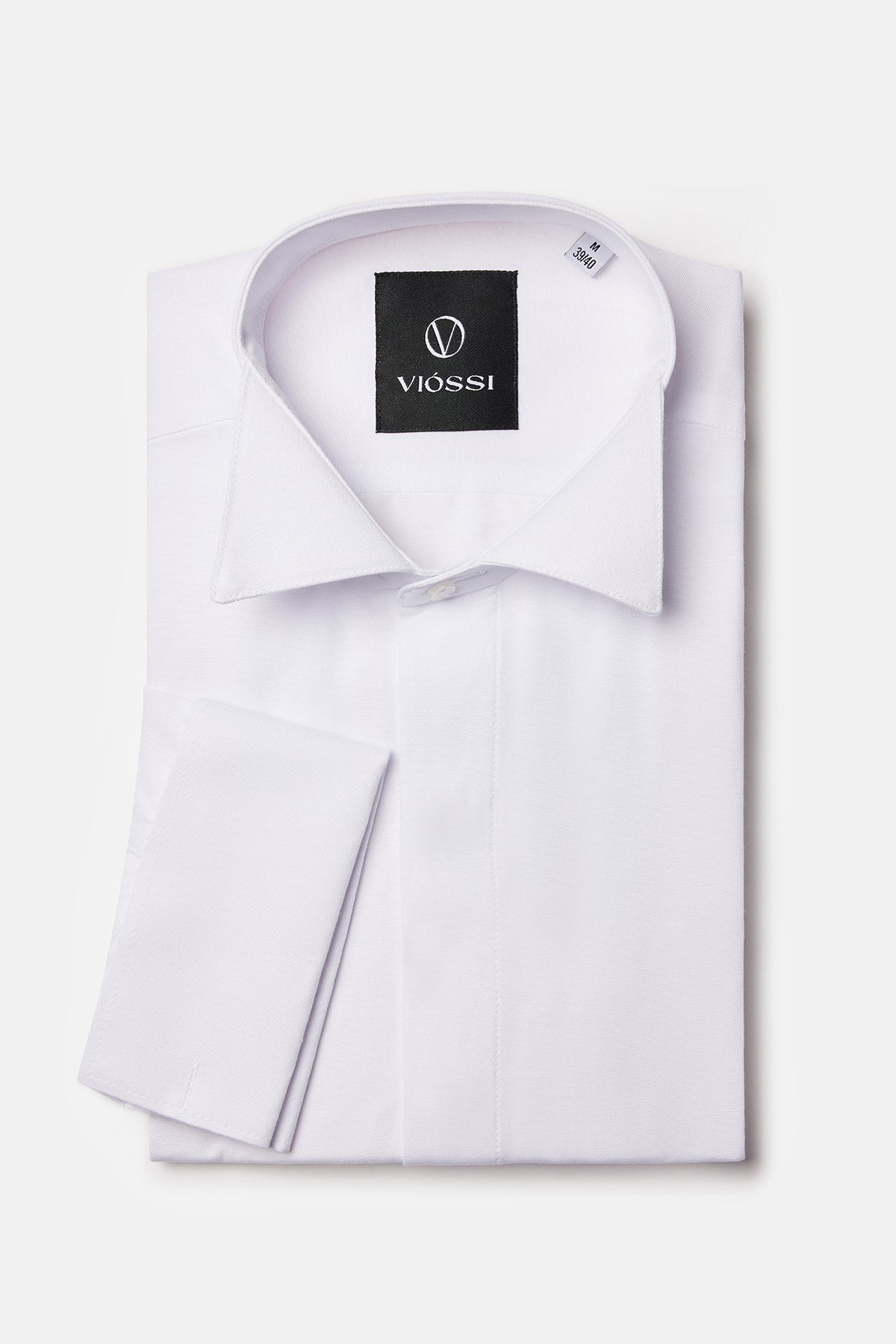 White Slim-Fit Tuxedo Shirt
