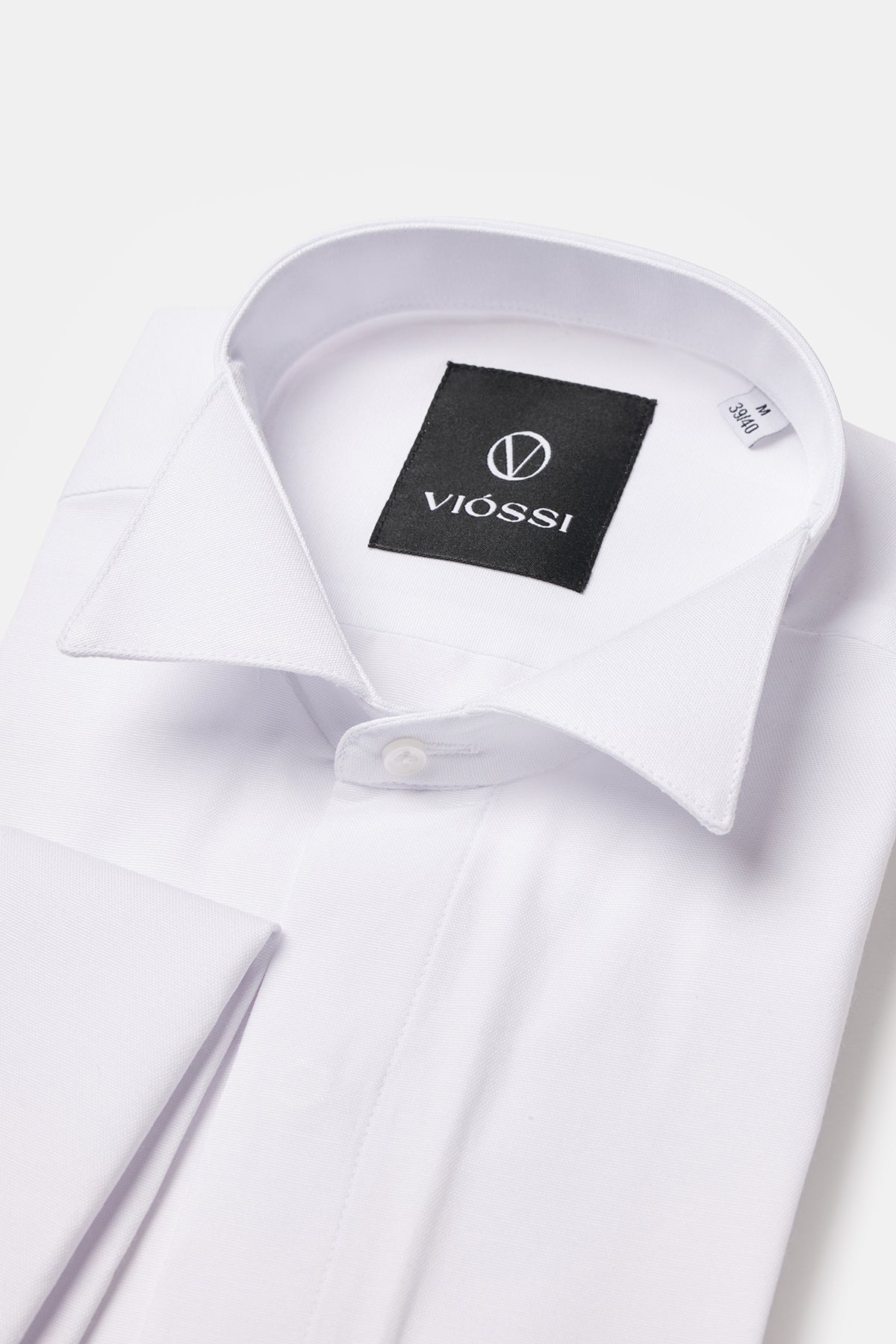 White Slim-Fit Tuxedo Shirt