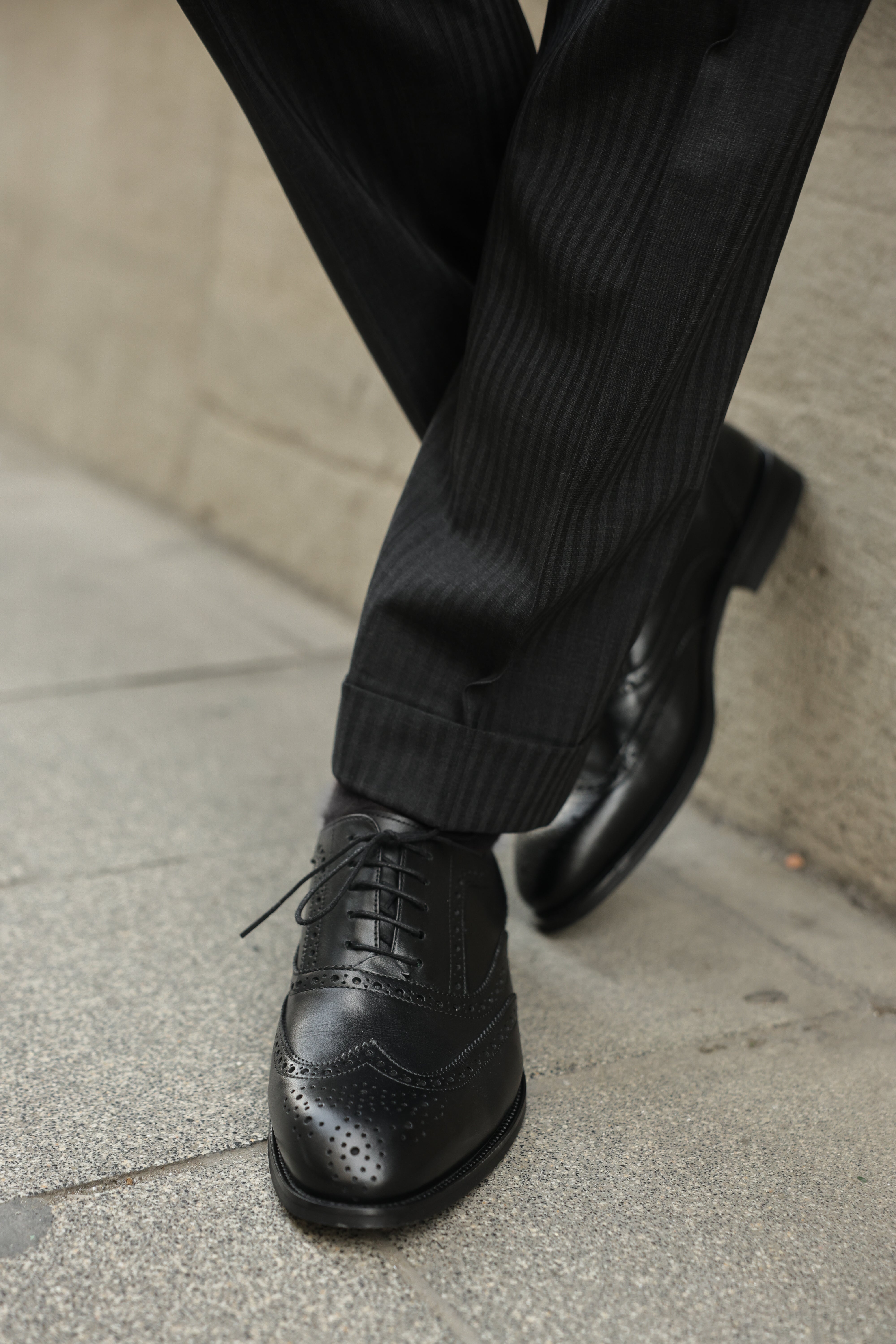 Black Striped Slim-Fit Suit 2-Piece