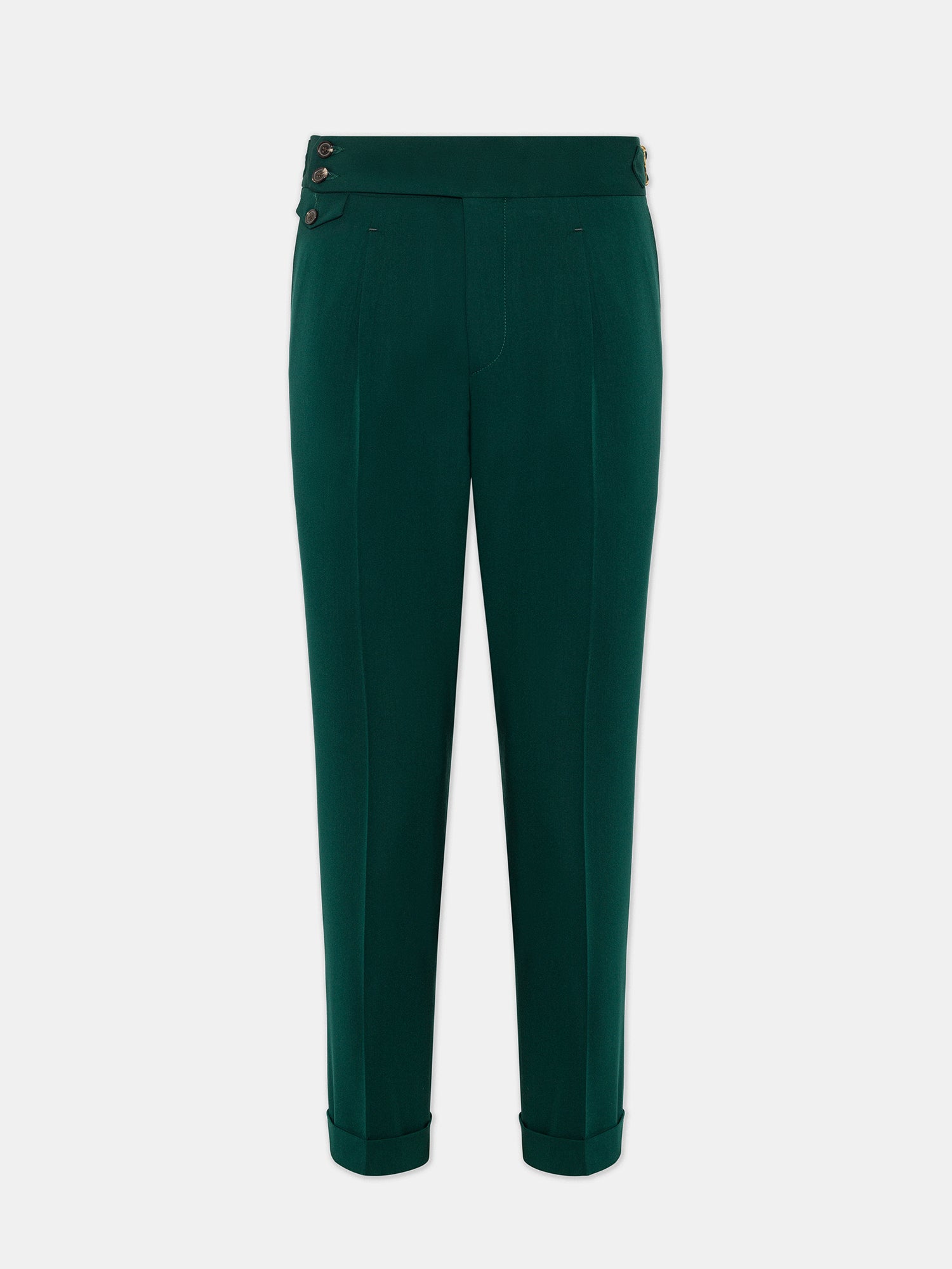 London Green High Waist Slim-Fit Pants