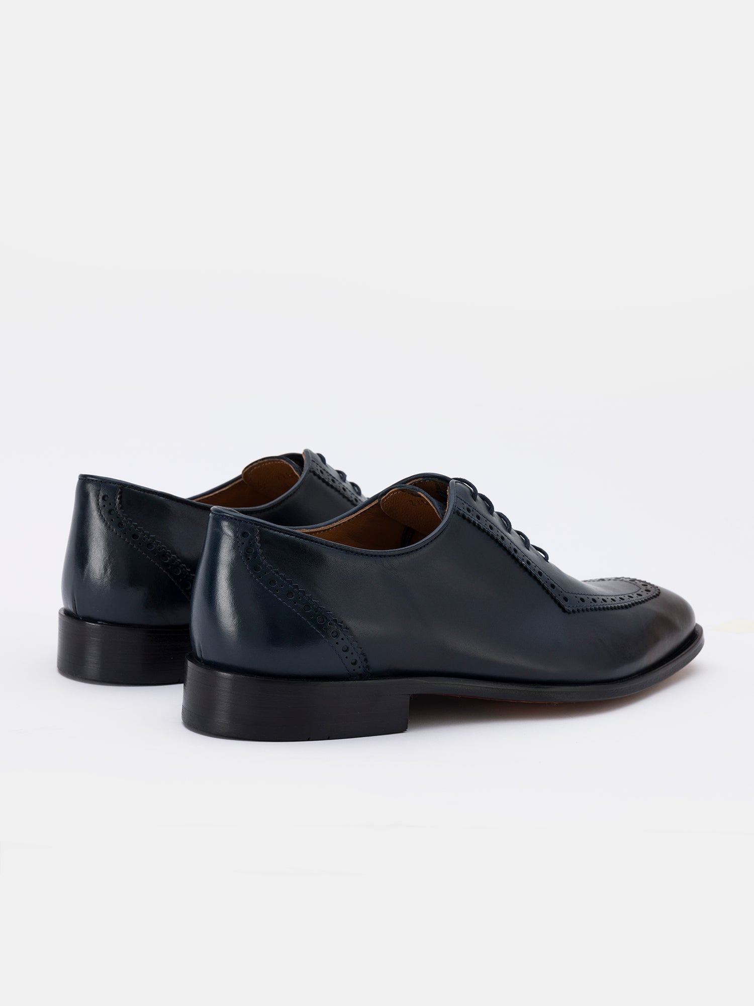 Navy Leather Wing Tip Oxford