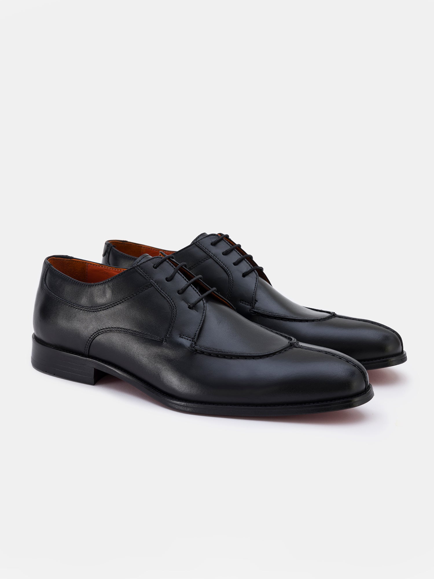 Black Leather Split Toe Derby