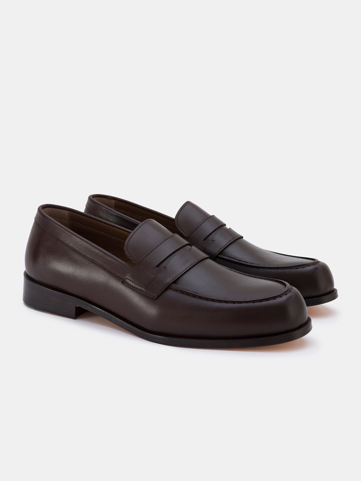 Brown Leather Penny Loafers