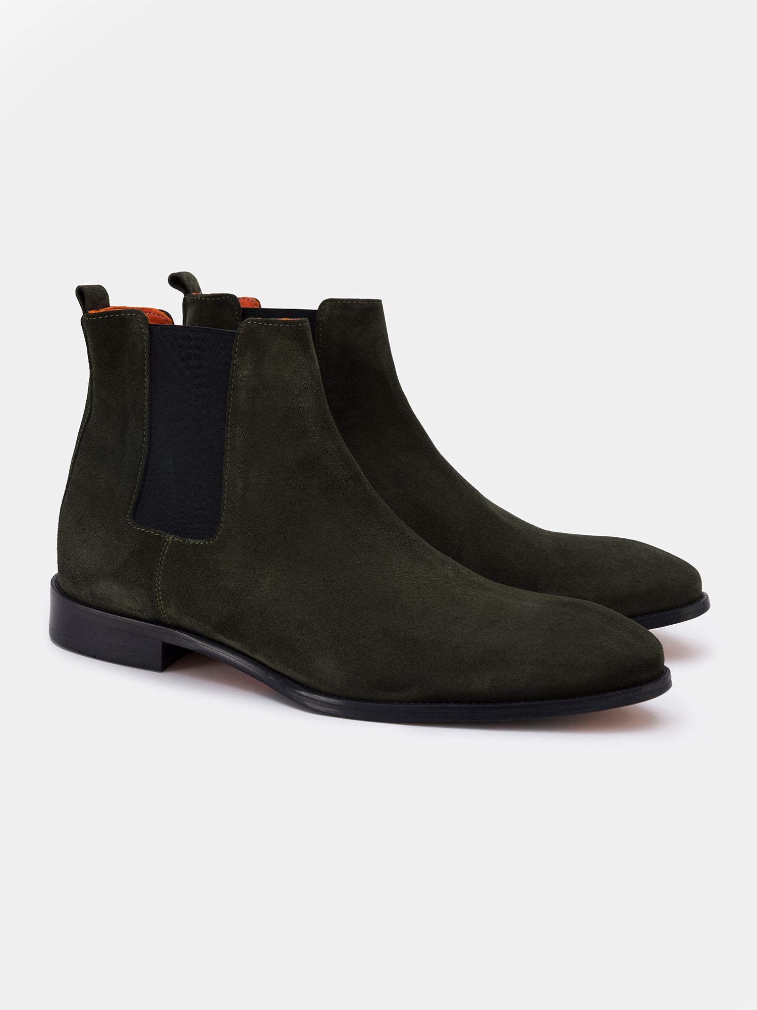 Khaki Suede Chelsea Boots