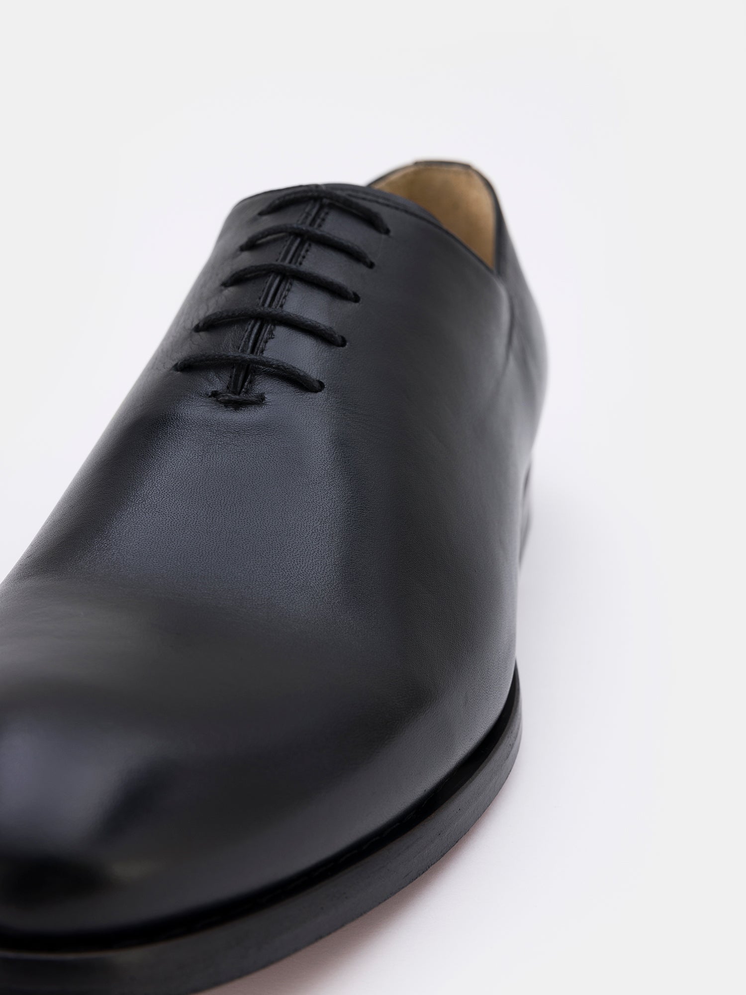 Black Burnished Leather Oxford