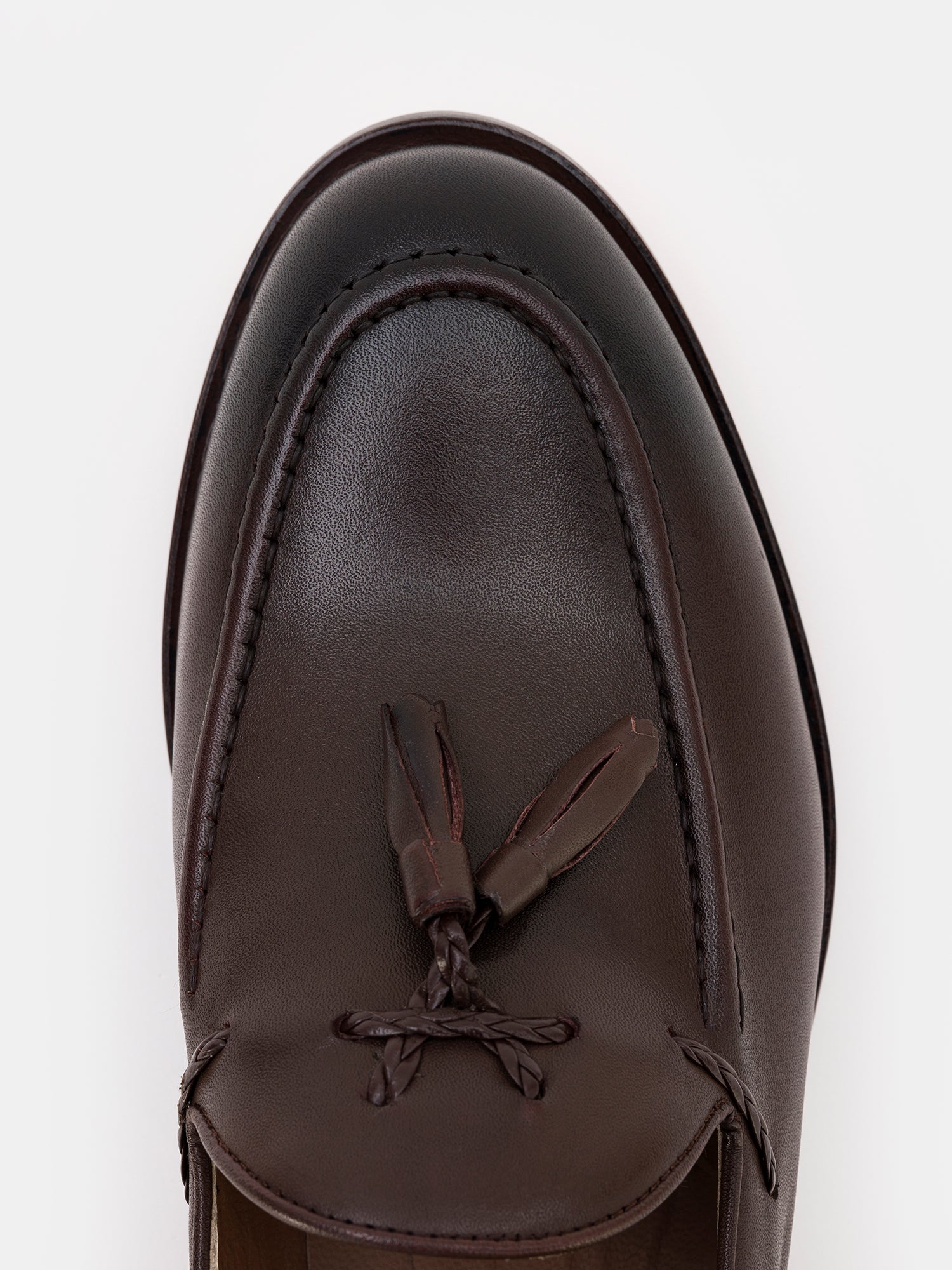 Brown Leather Tasselled Loafers
