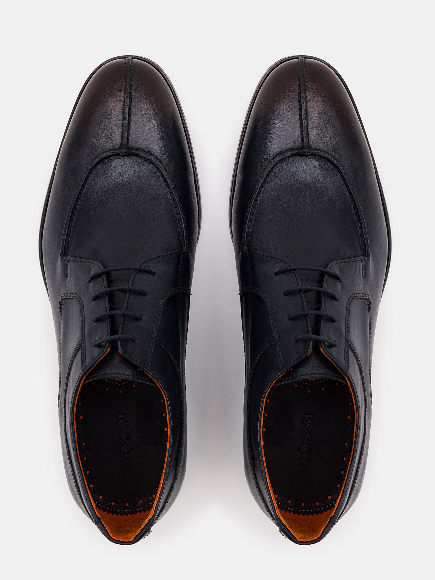 Navy Leather Split Toe Derby