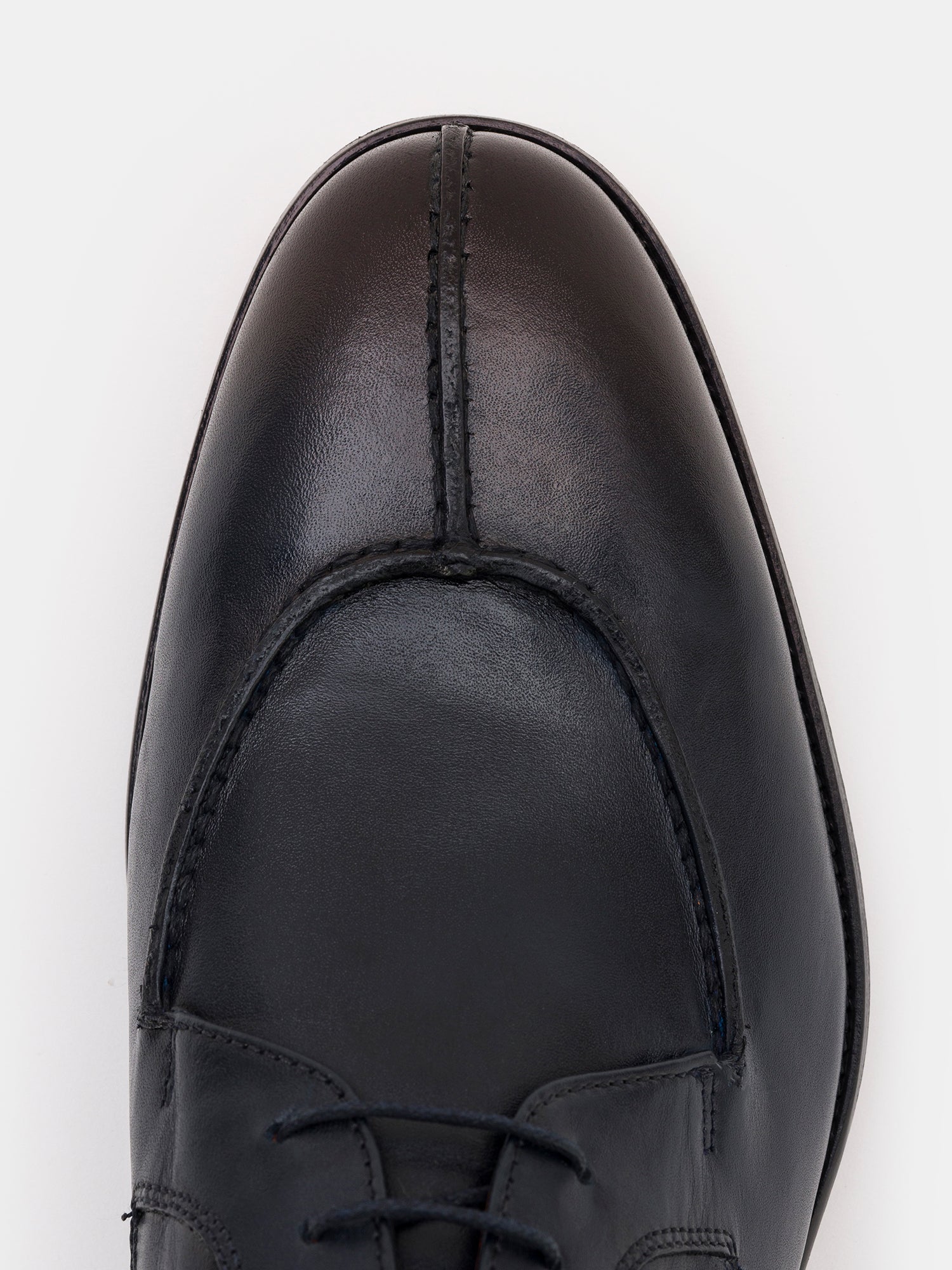 Navy Leather Split Toe Derby