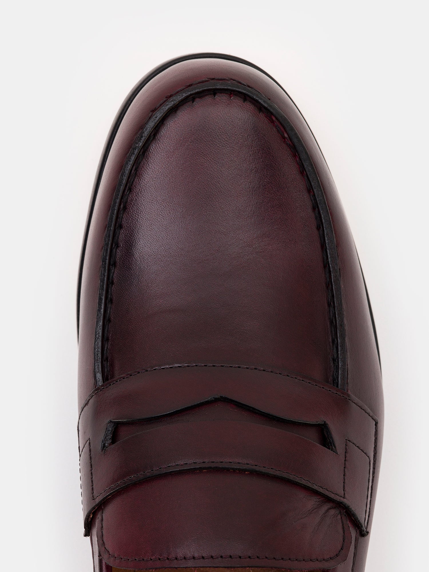 Bordeaux Leather Penny Loafers