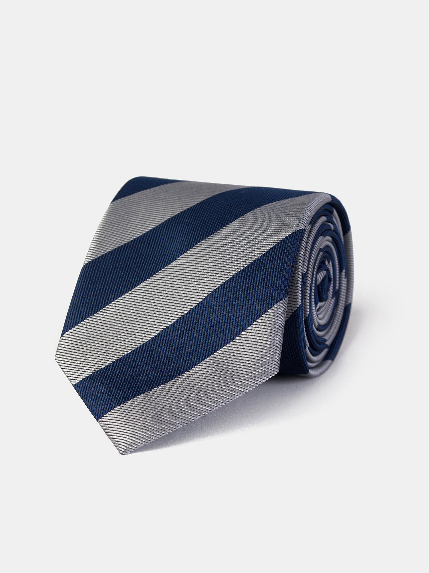 Navy-Grey Striped Tie 9cm