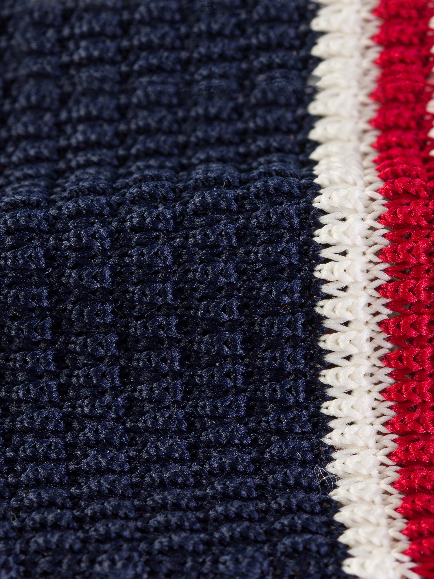 Navy Striped Knitted Tie 6cm