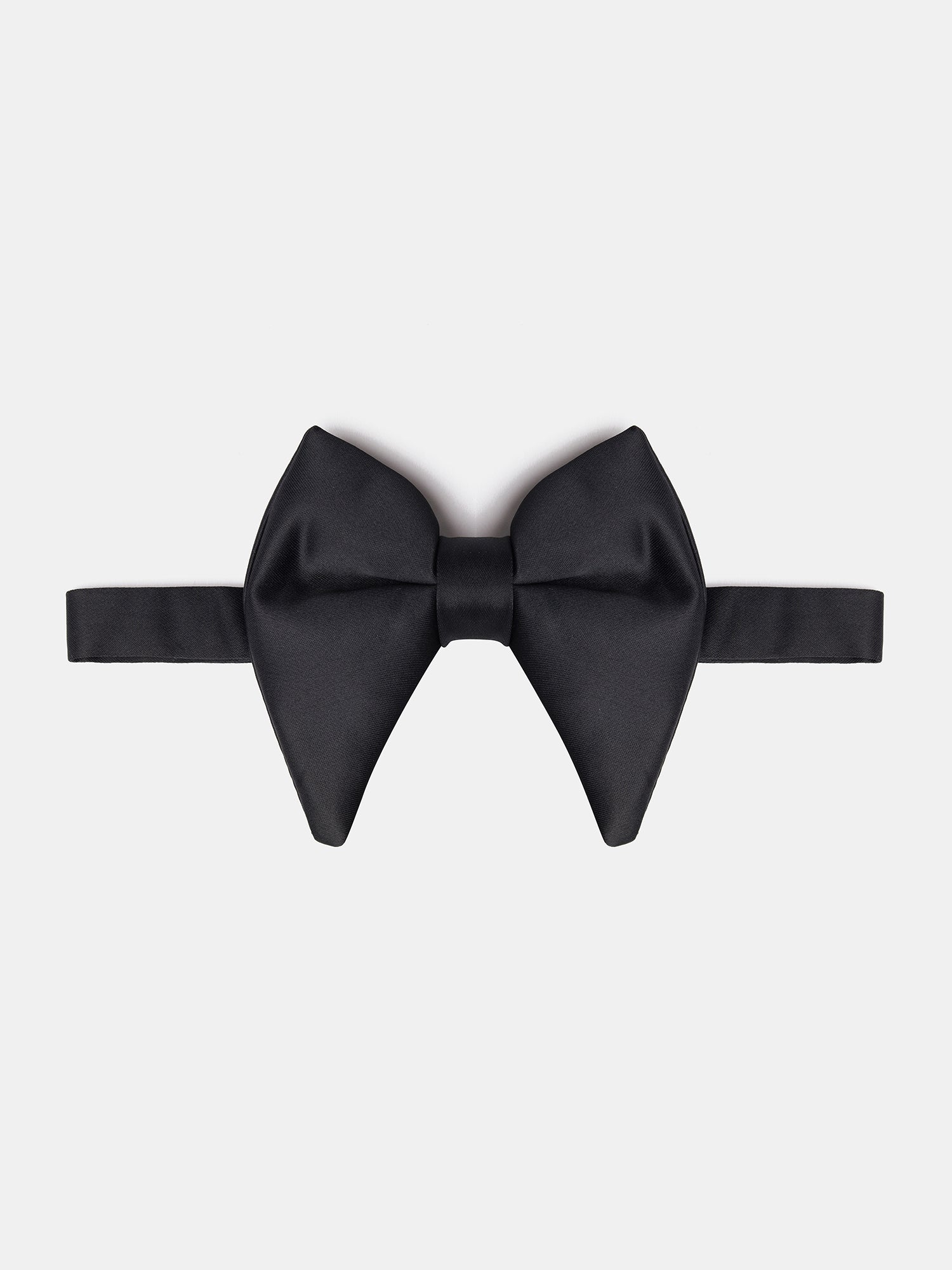 Black Satin Butterfly Bow Tie