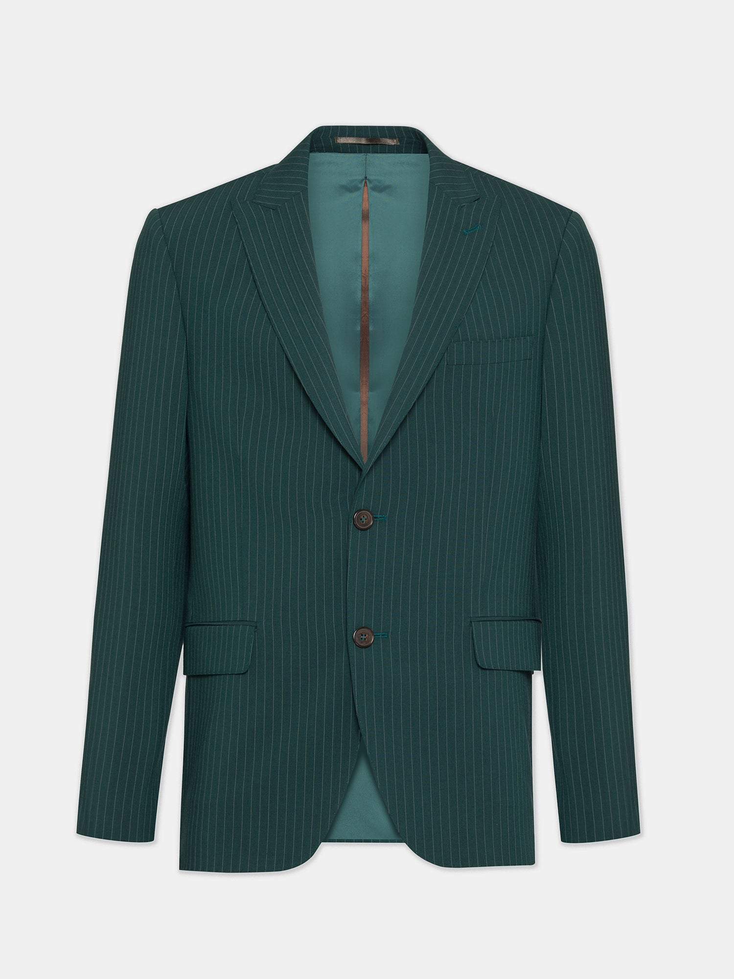 Green Striped Modern-Fit Suit 3-Piece