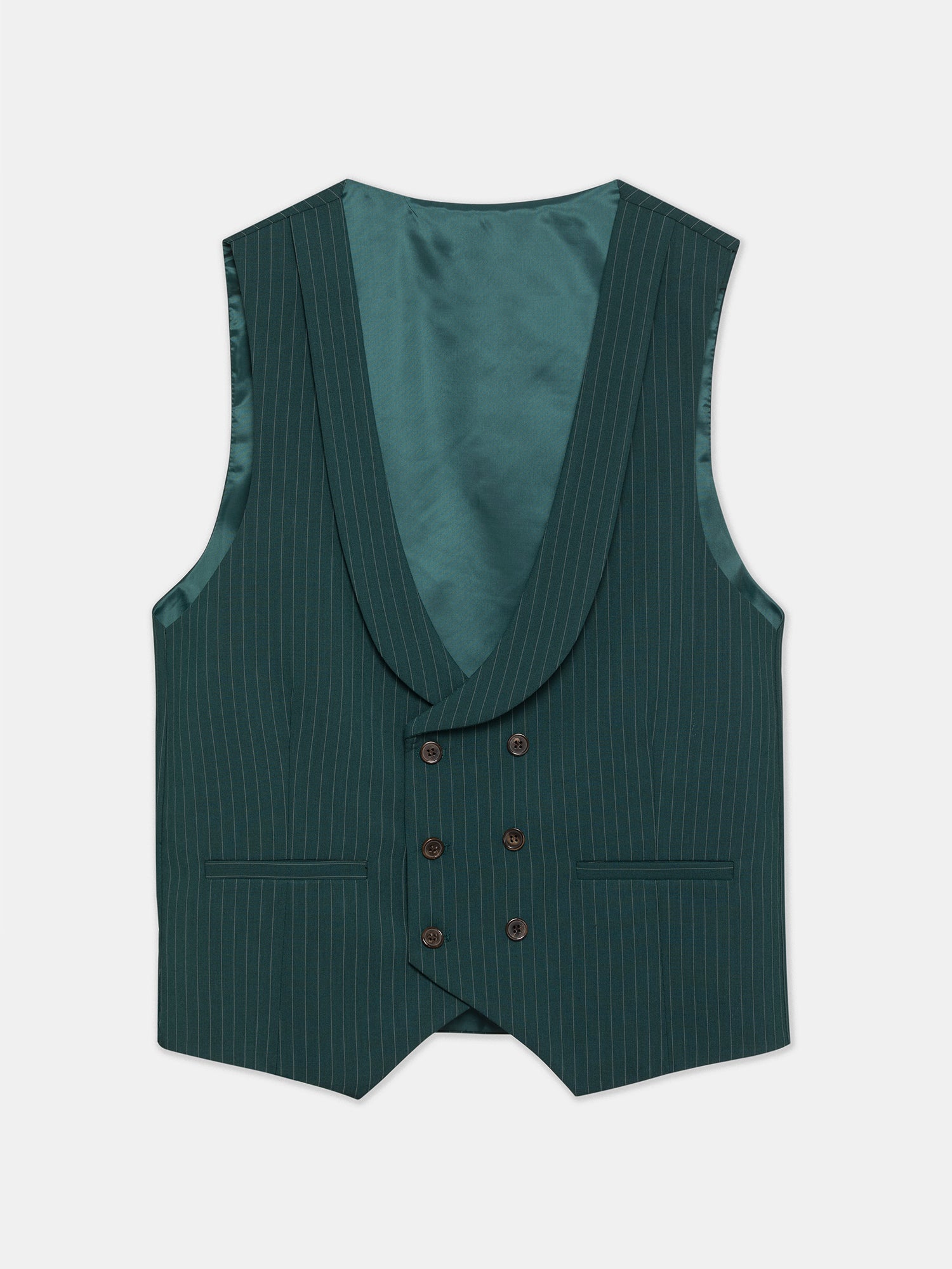 Green Striped Modern-Fit Suit 3-Piece