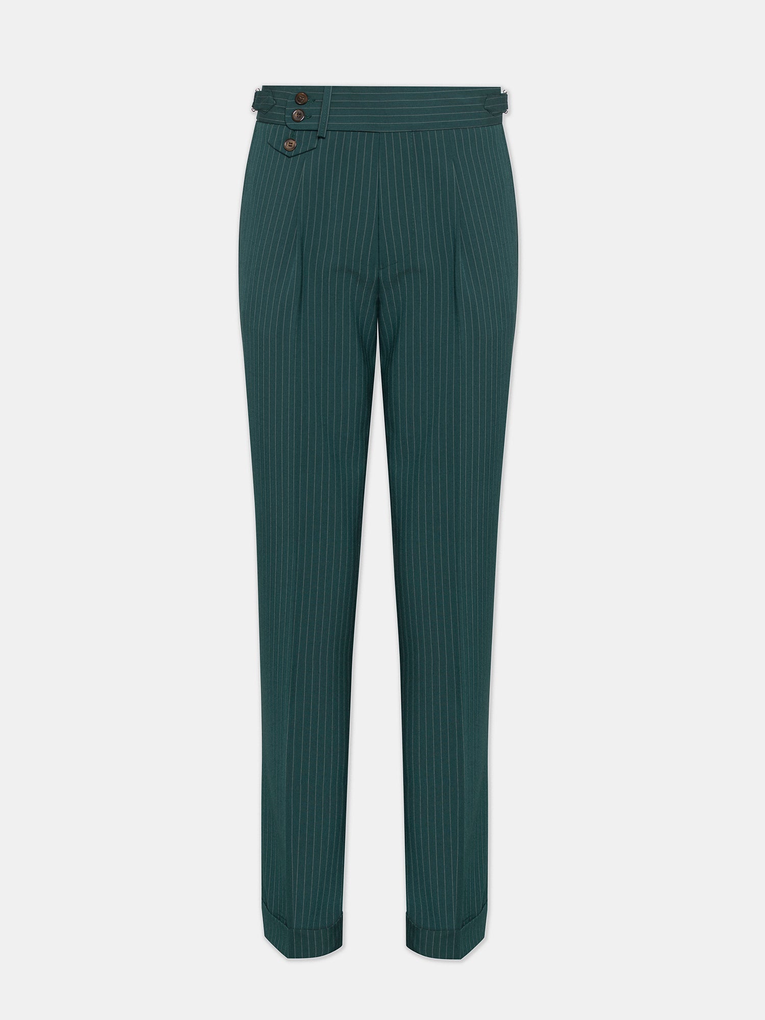 Green Striped Modern-Fit Suit 3-Piece
