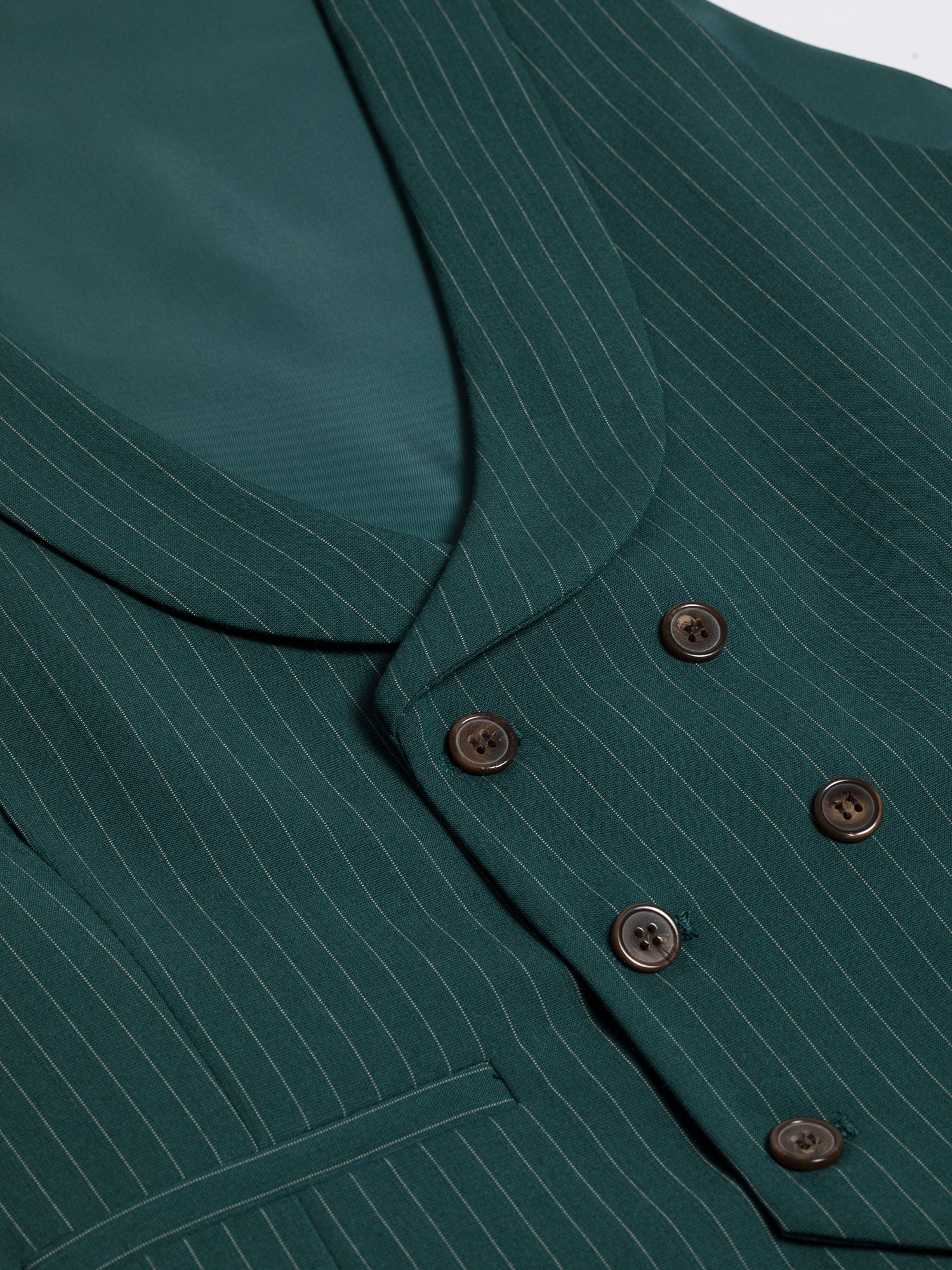 Green Striped Modern-Fit Suit 3-Piece