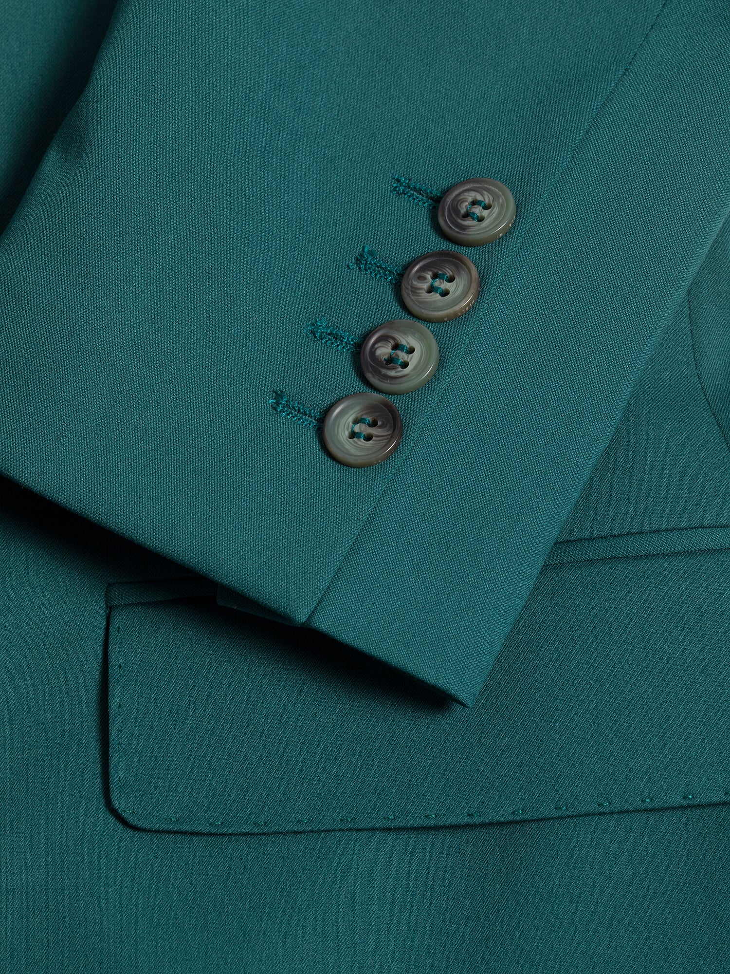 Green Modern-Fit Suit 3-Piece