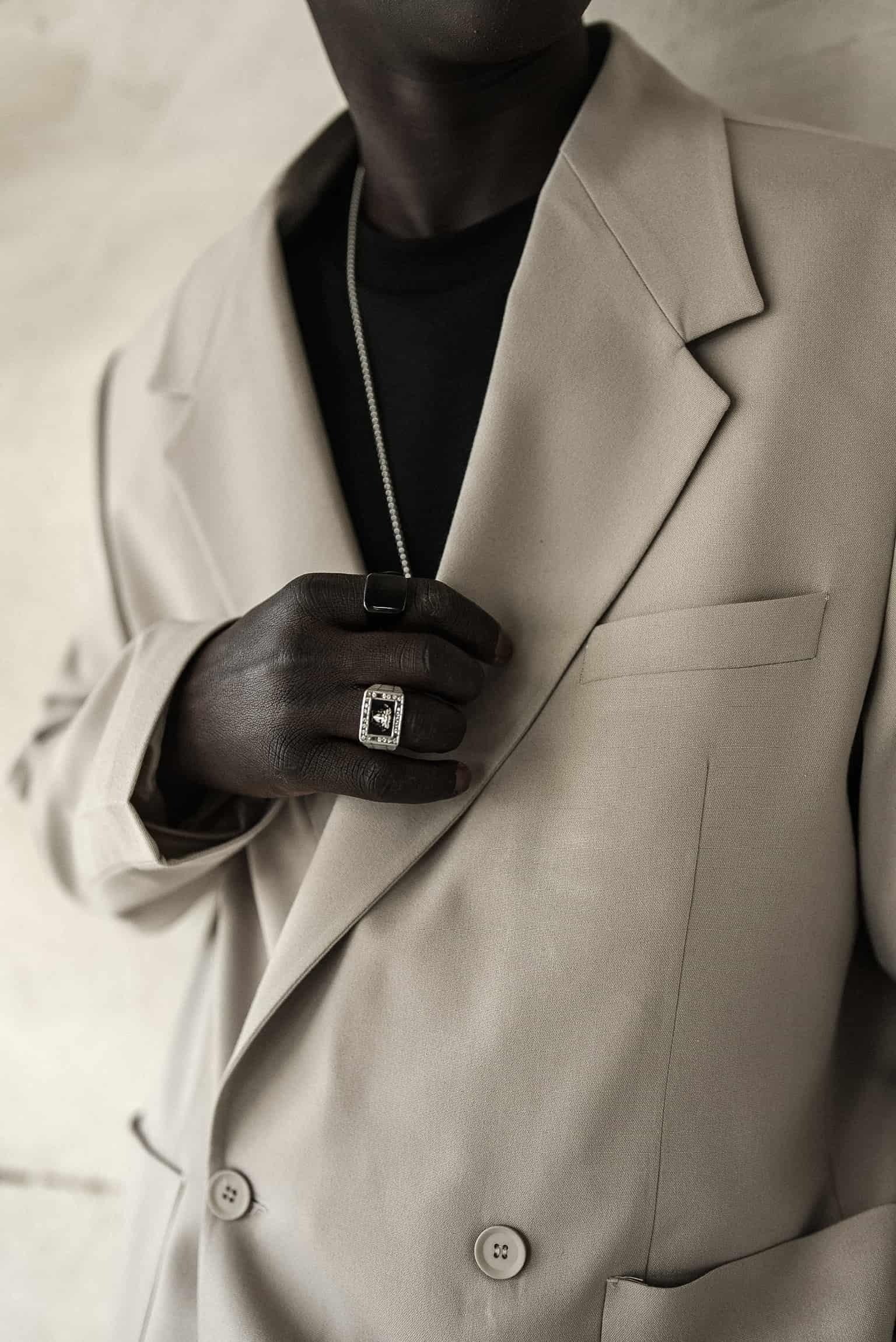 Beige Double Breasted Oversized Suit 2-Piece