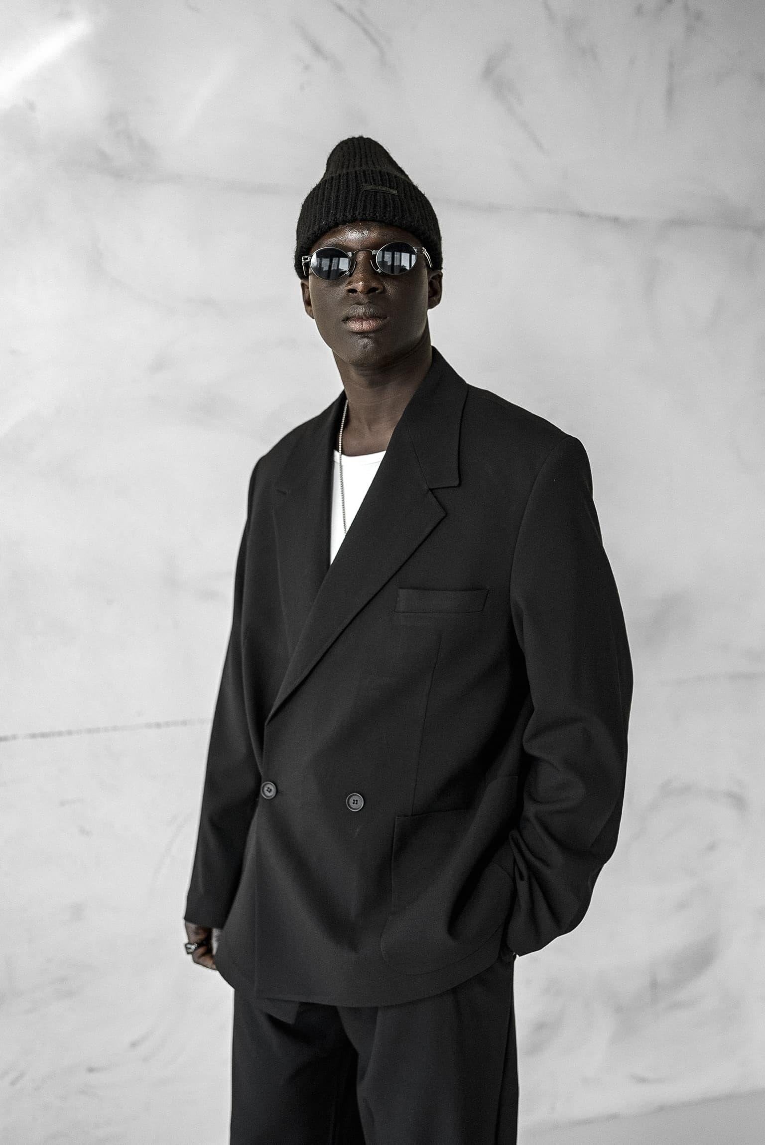 Black Double Breasted Oversized Suit 2-Piece