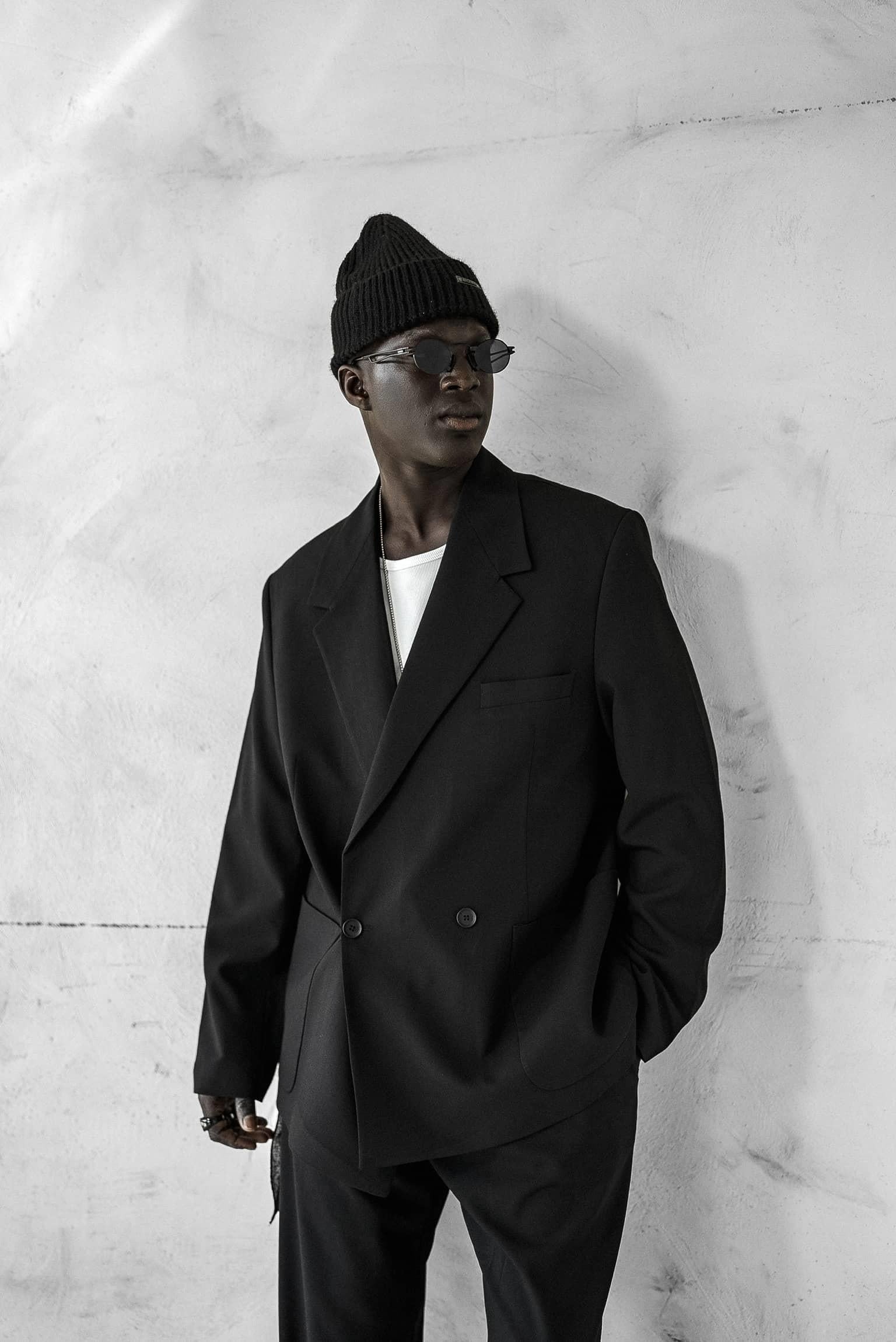 Black Double Breasted Oversized Suit 2-Piece