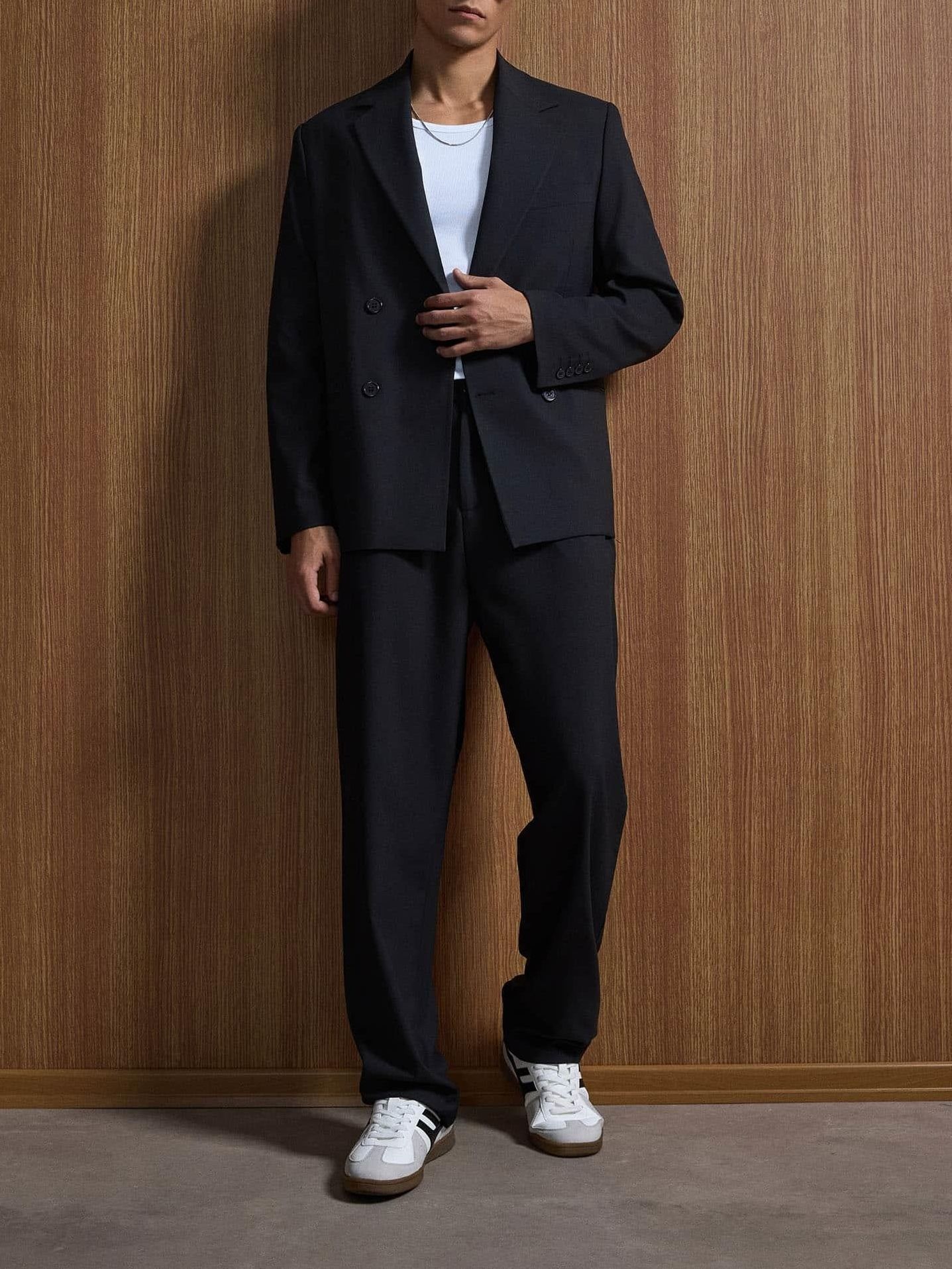 Black Double Breasted Oversized Suit 2-Piece