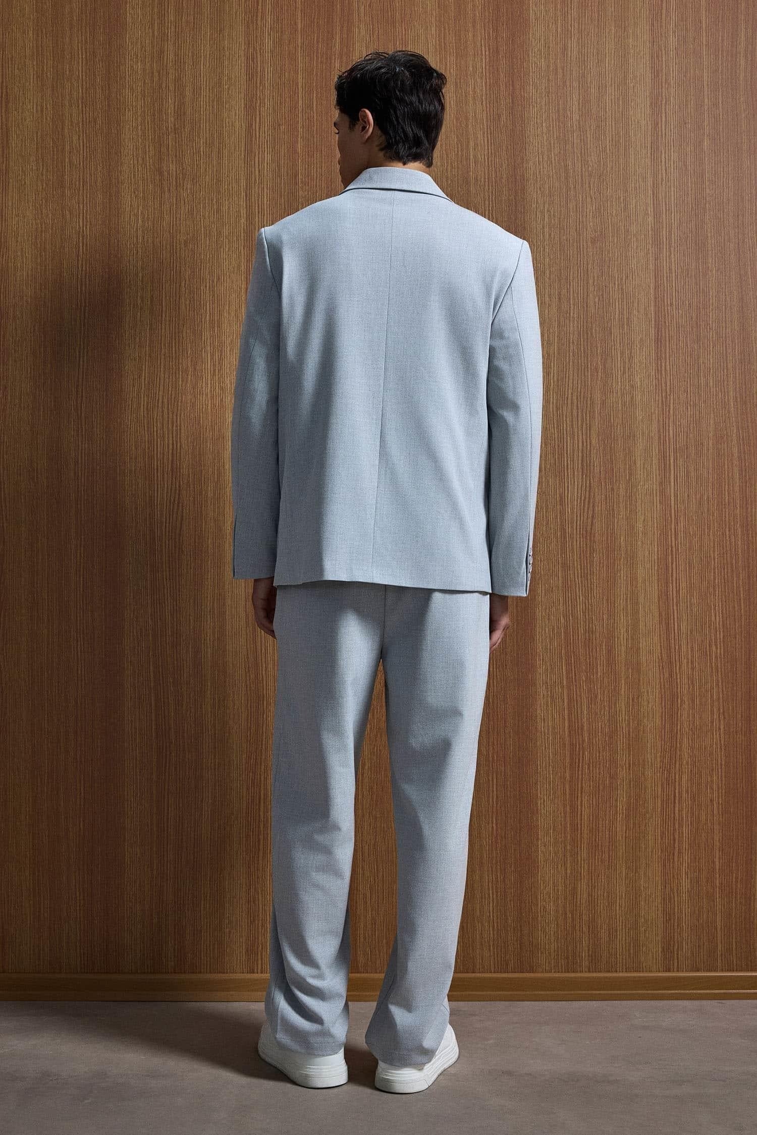 Grey Double Breasted Oversized Suit 2-Piece