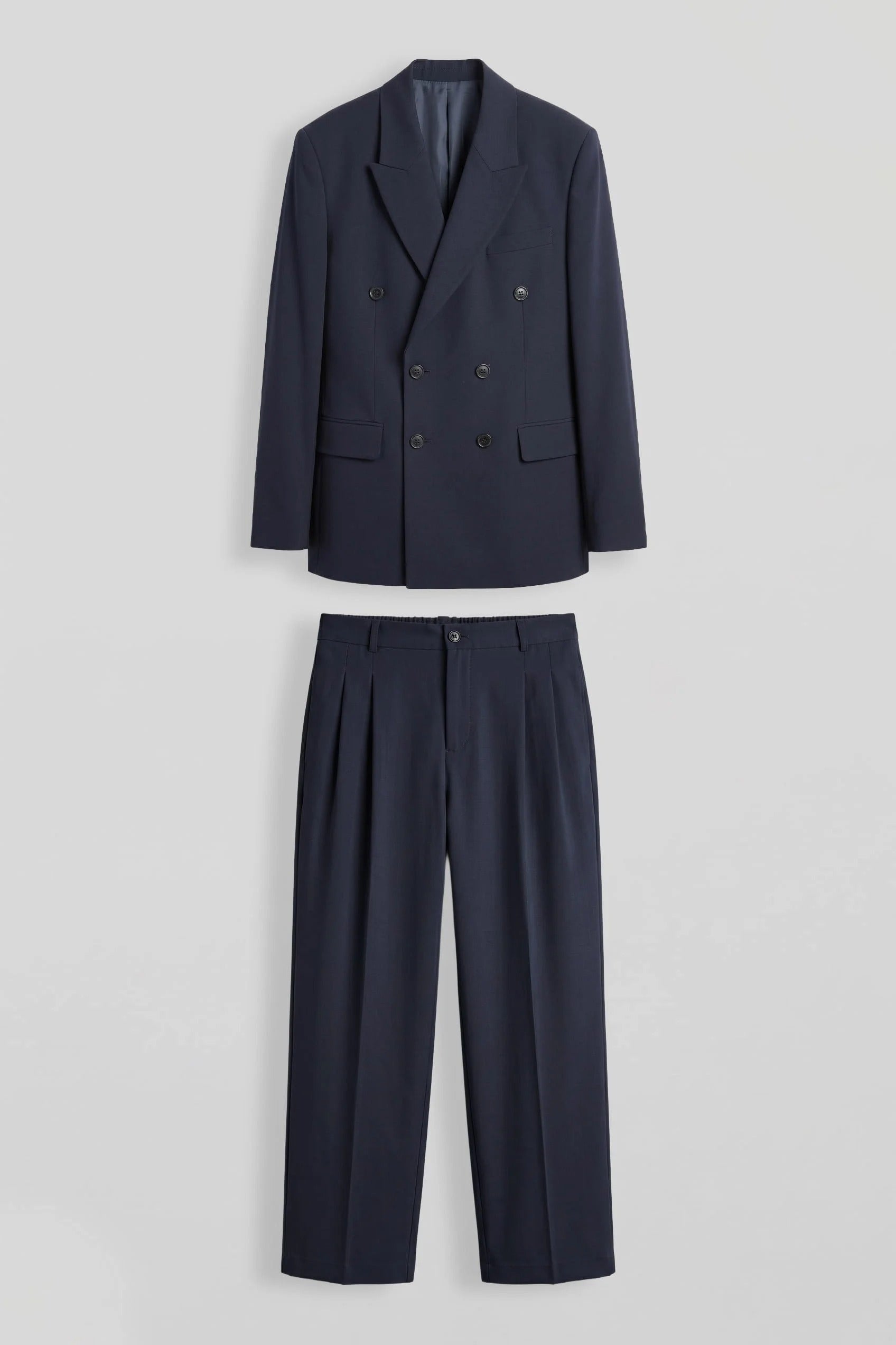 Navy Double Breasted Oversized Suit 2-Piece