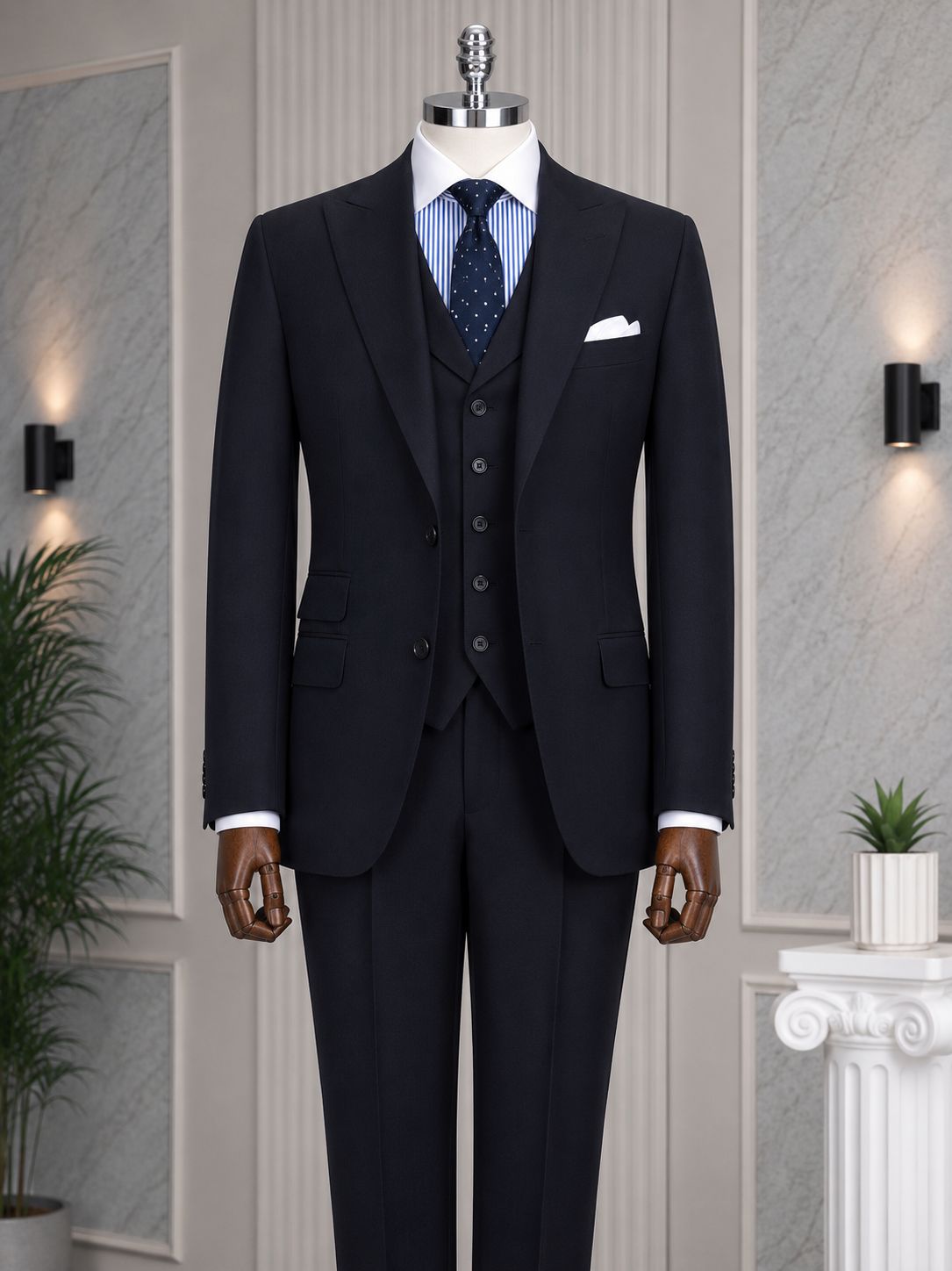 Navy Slim-Fit Suit 3-Piece