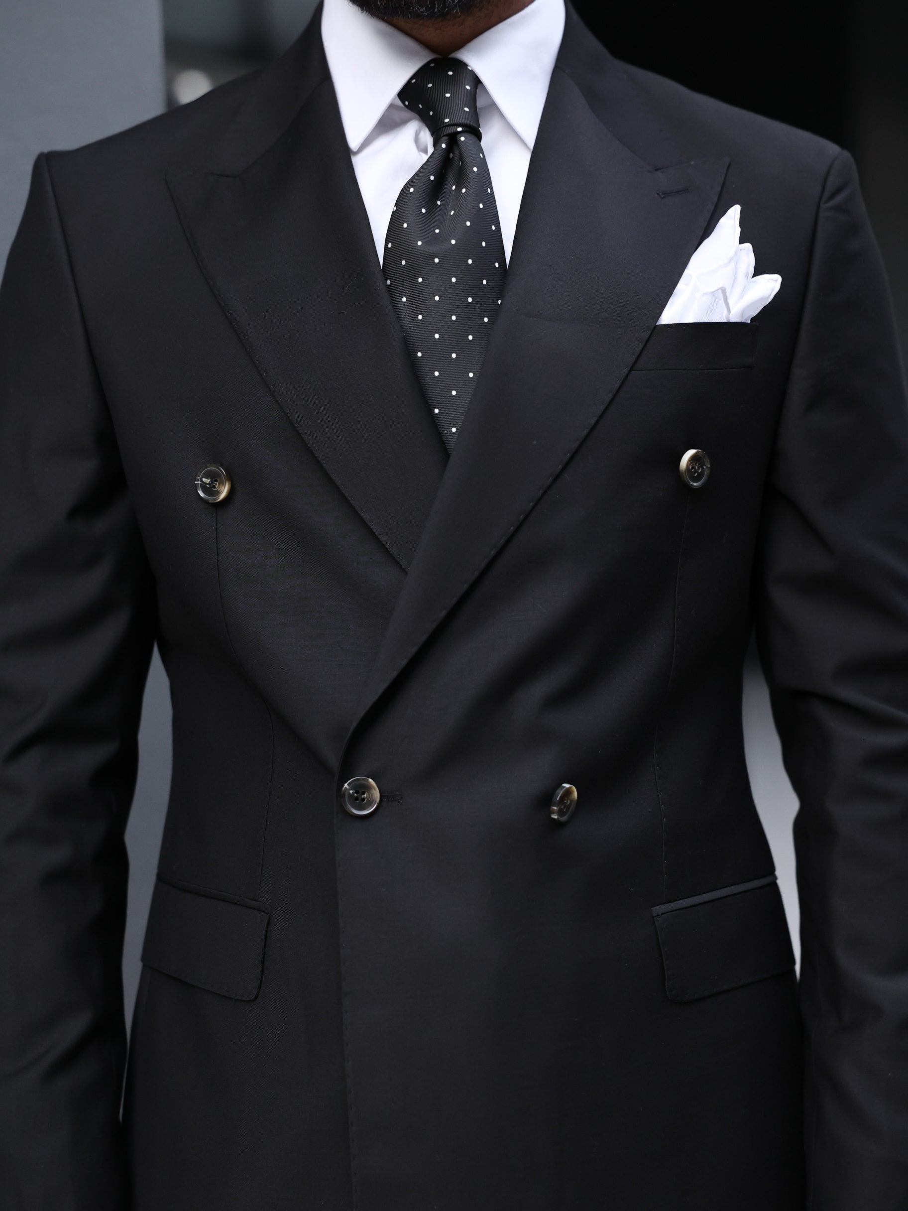 Black Double Breasted Suit 2-Piece