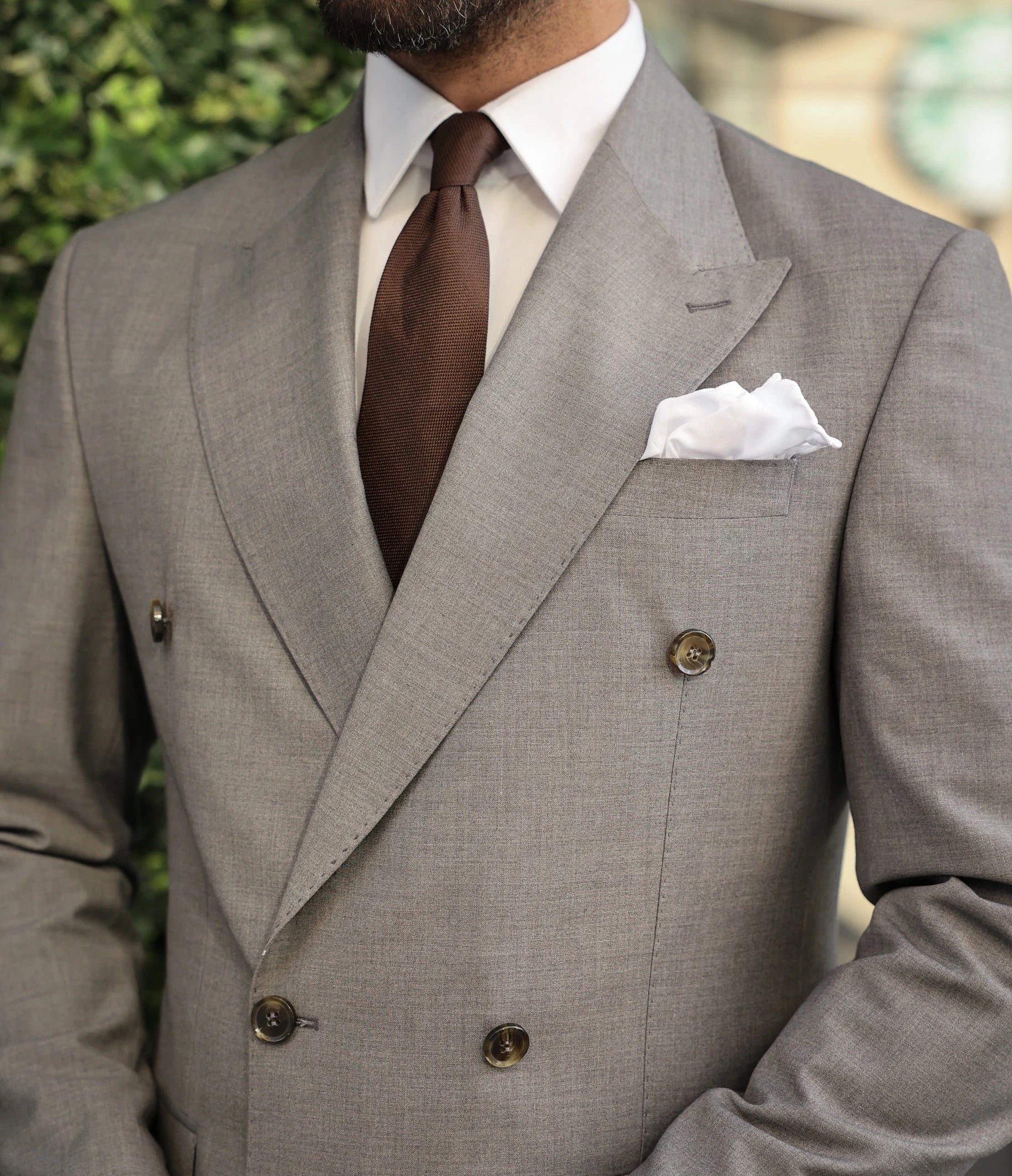 Grey Double Breasted Suit 2-Piece