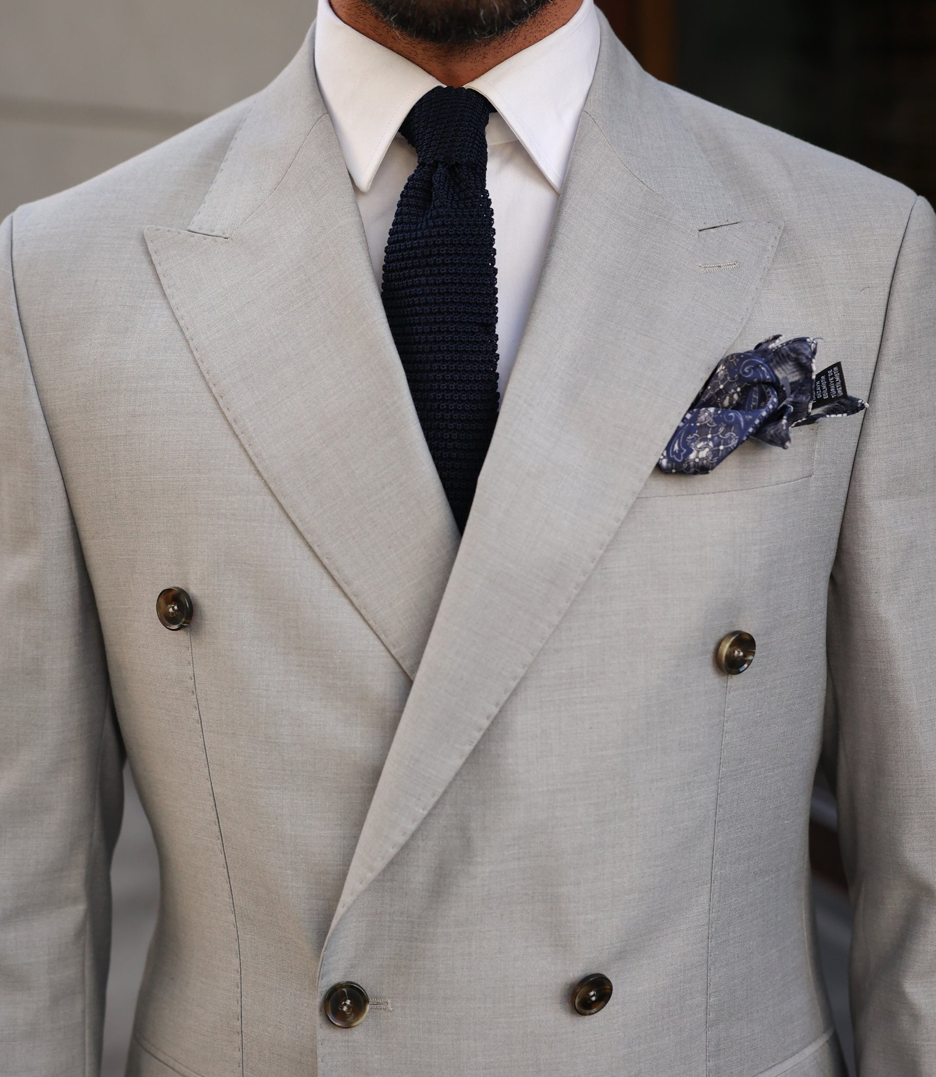 Light Grey Double Breasted Suit 2-Piece