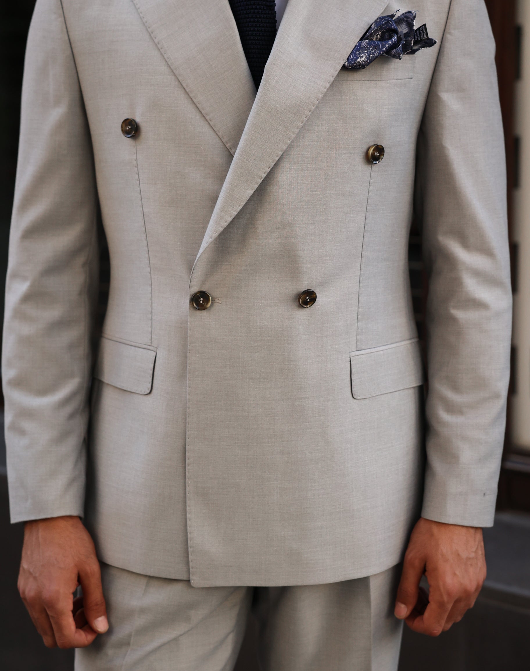 Light Grey Double Breasted Suit 2-Piece