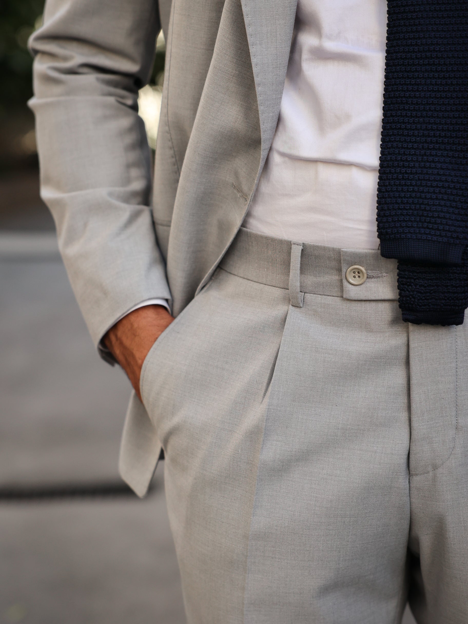 Light Grey Double Breasted Suit 2-Piece