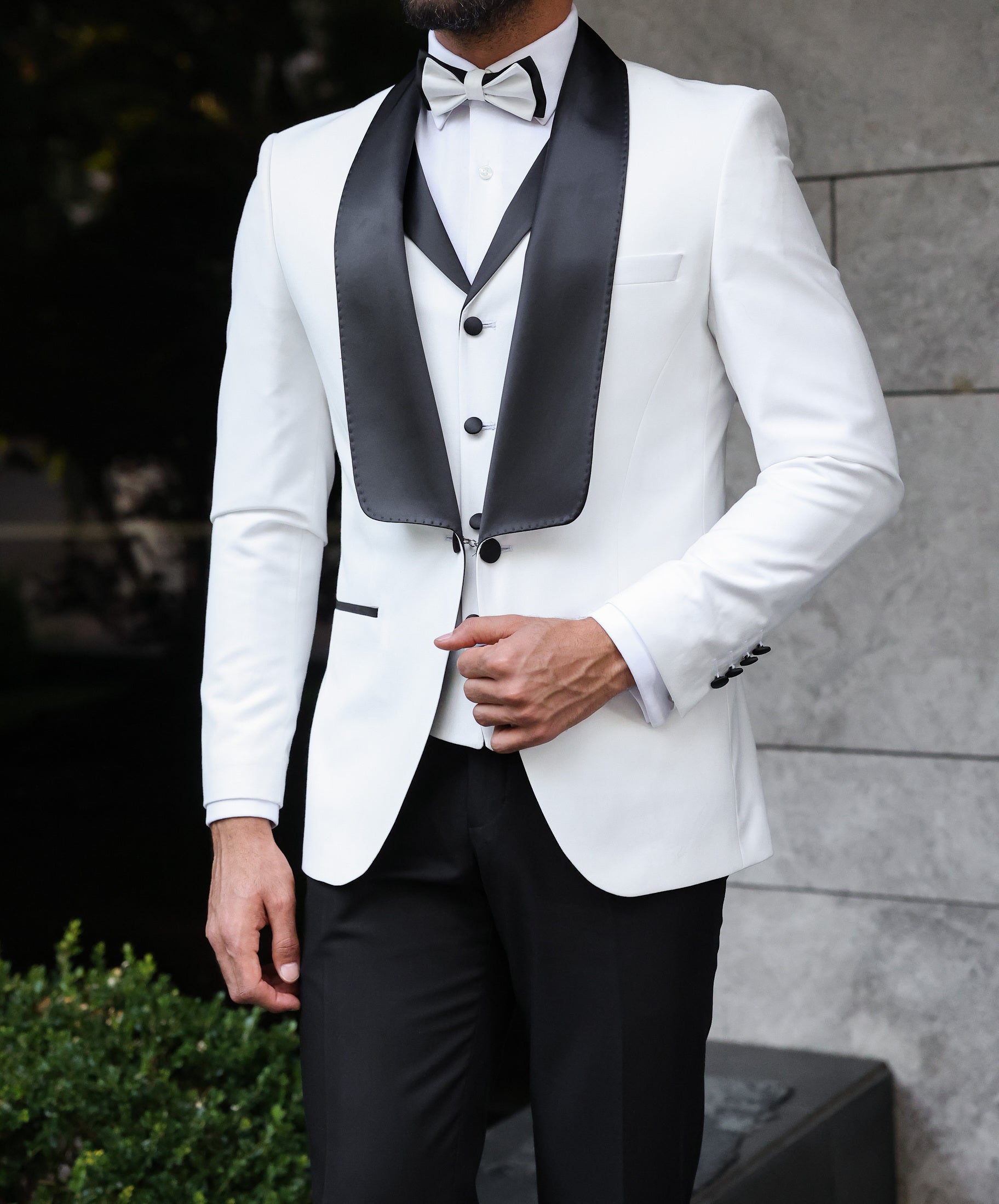 White Slim-Fit Tuxedo 3-Piece