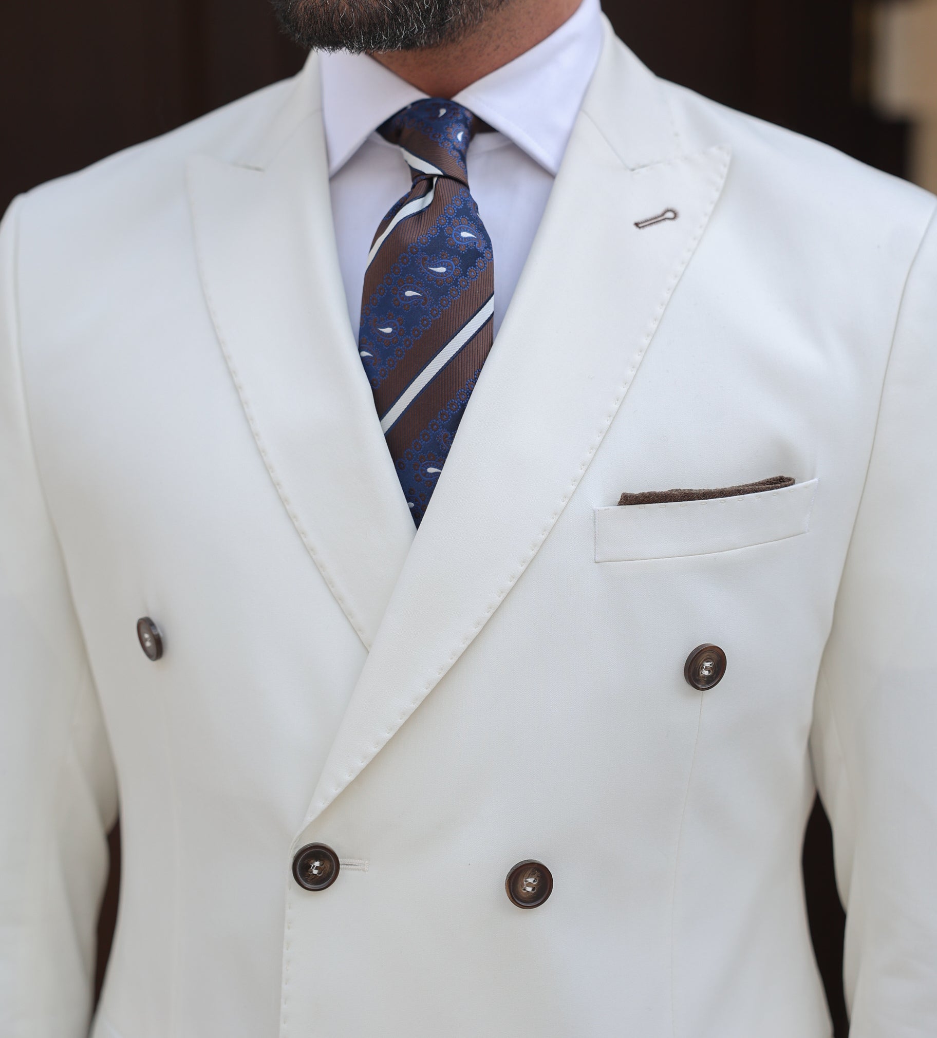 White Double Breasted Suit 2-Piece