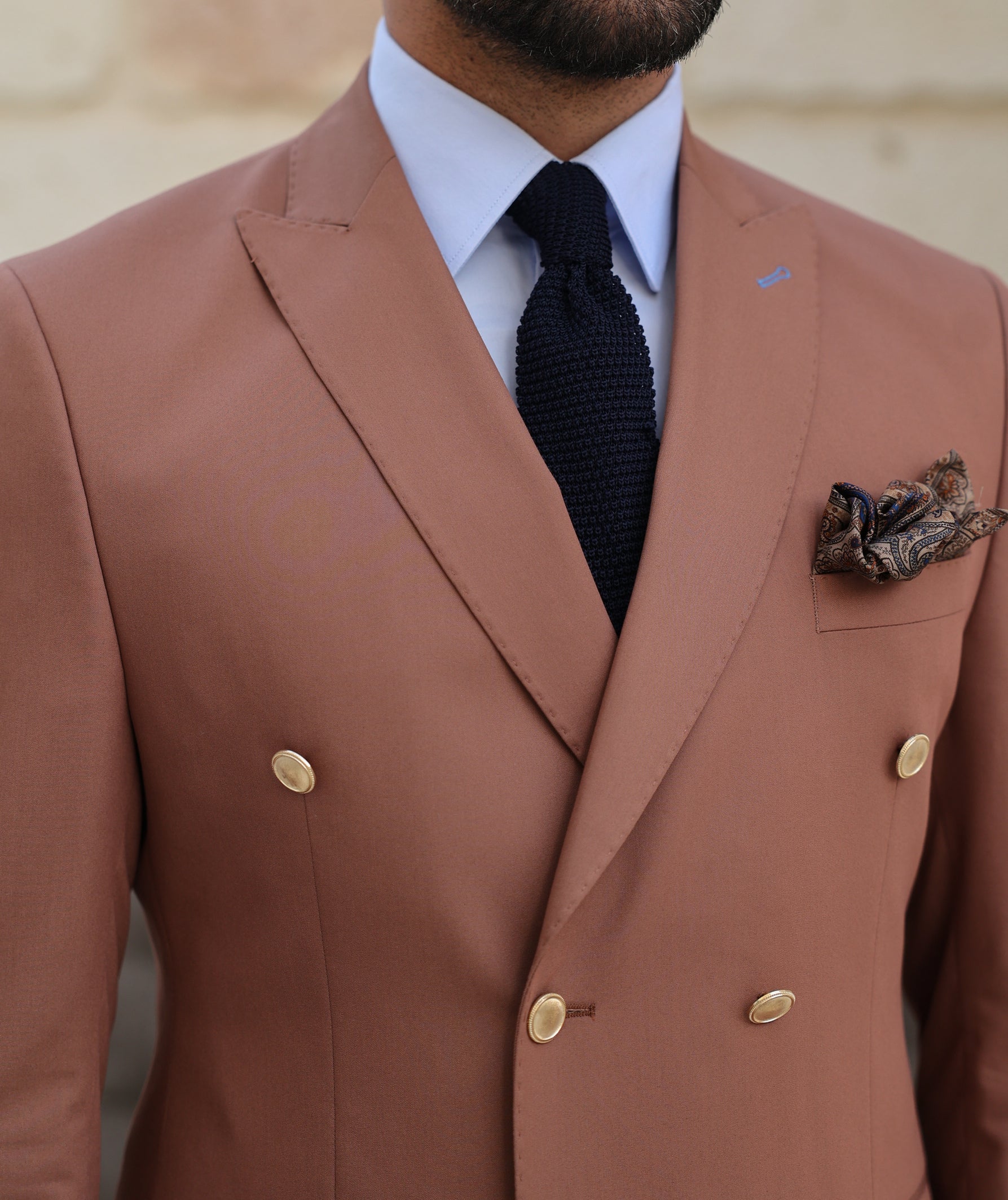Brown Double Breasted Suit 2-Piece
