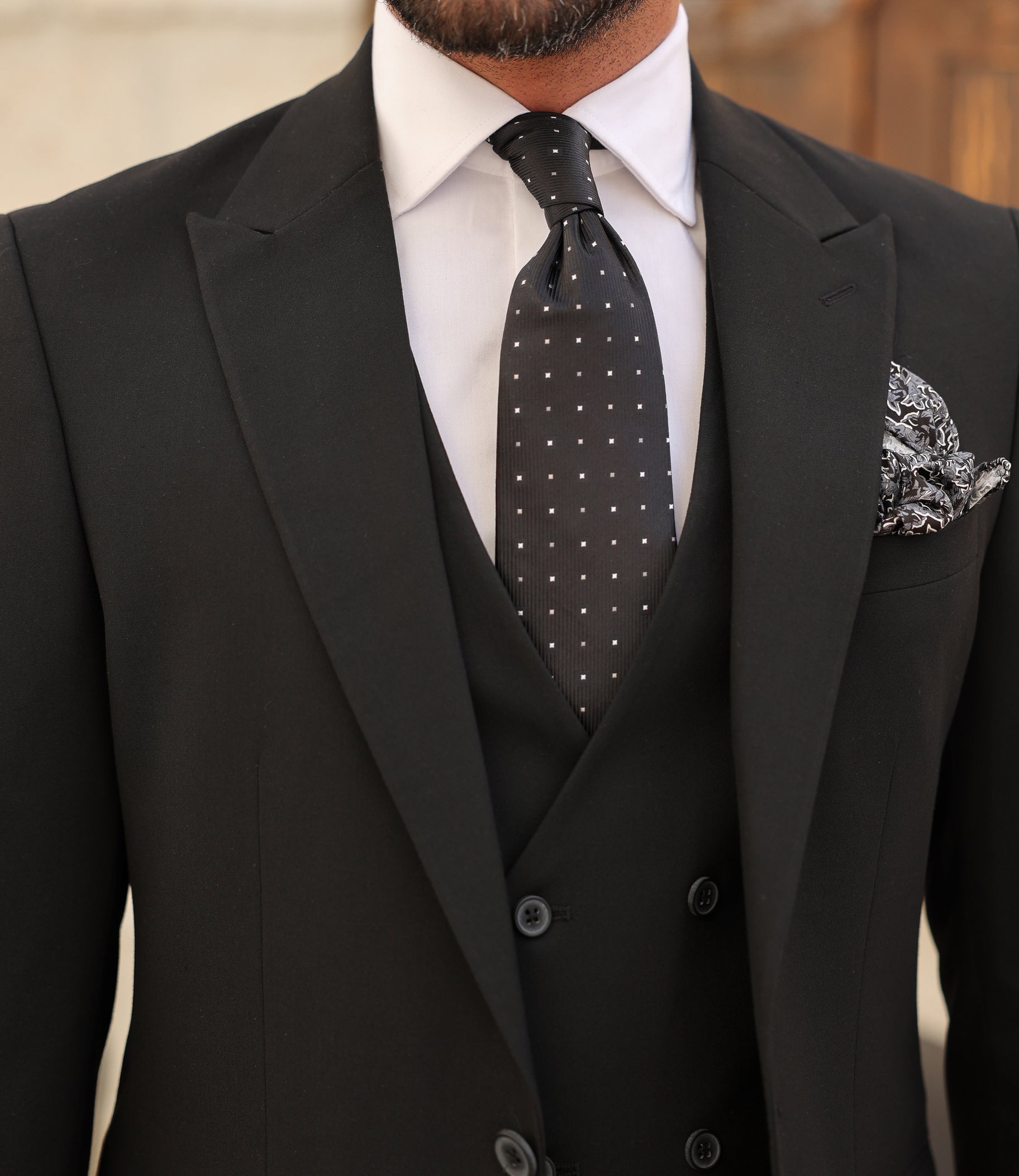Black Slim-Fit Suit 3-Piece
