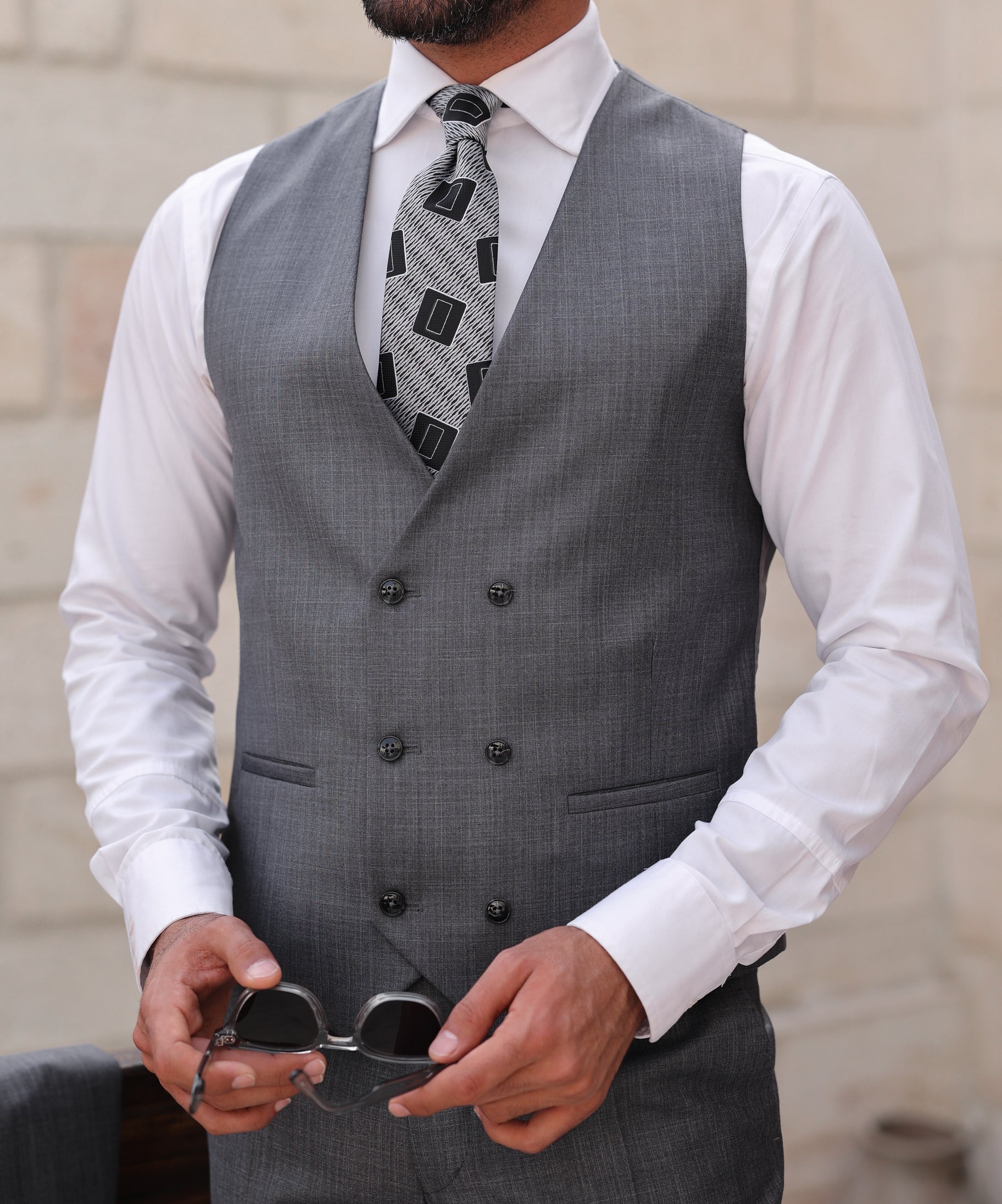 Grey Slim-Fit Suit 3-Piece