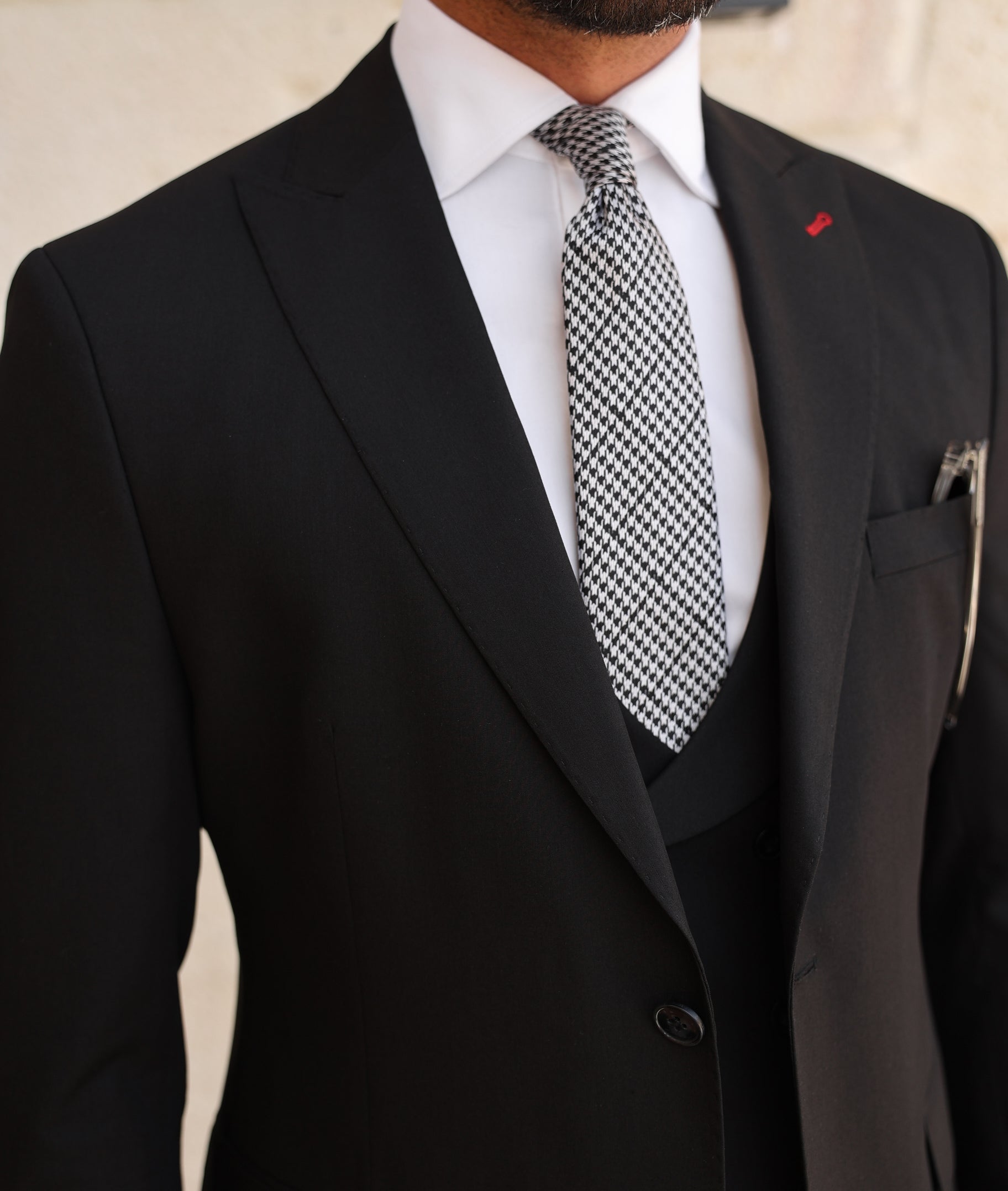 Black Modern-Fit Suit 3-Piece