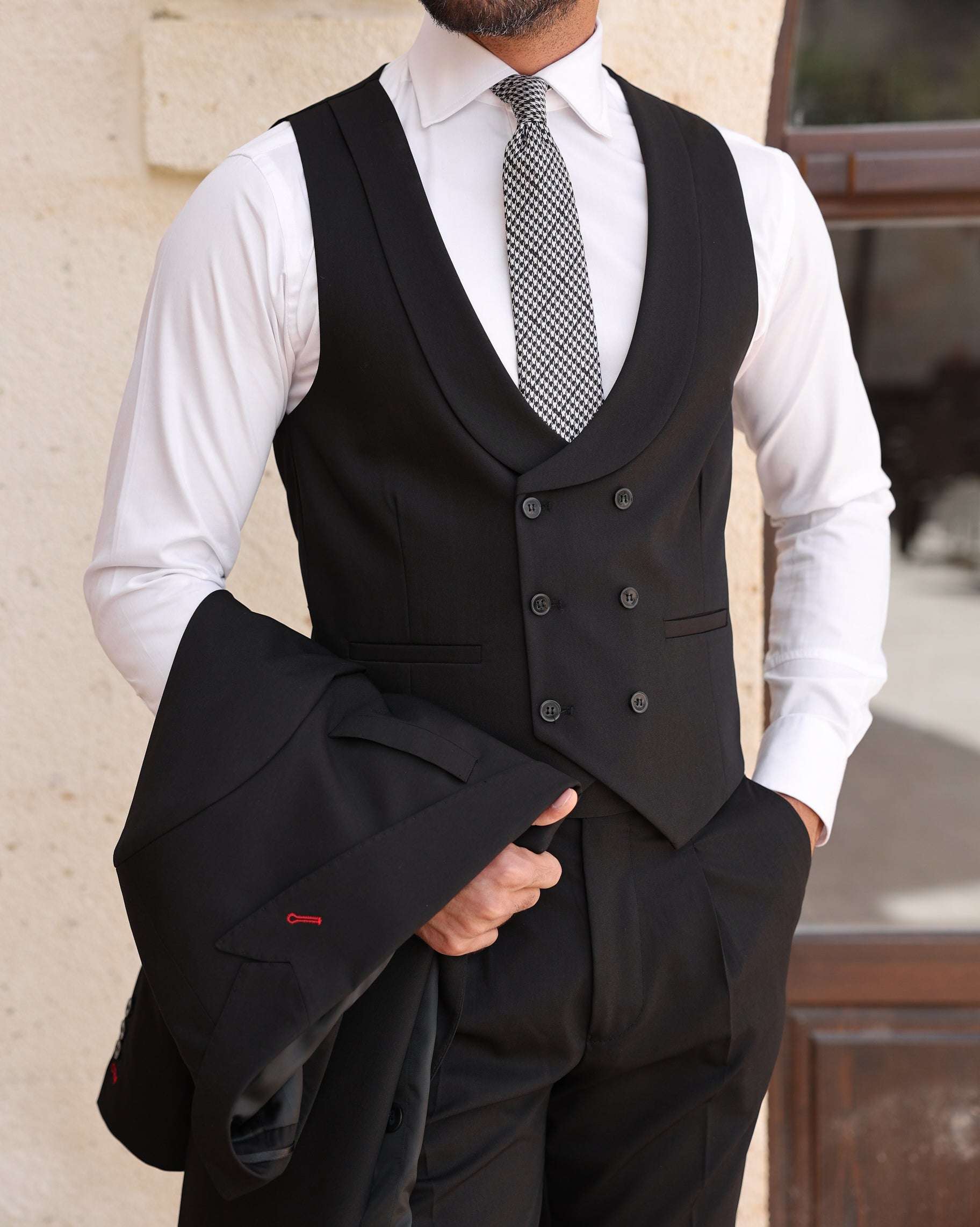 Black Modern-Fit Suit 3-Piece