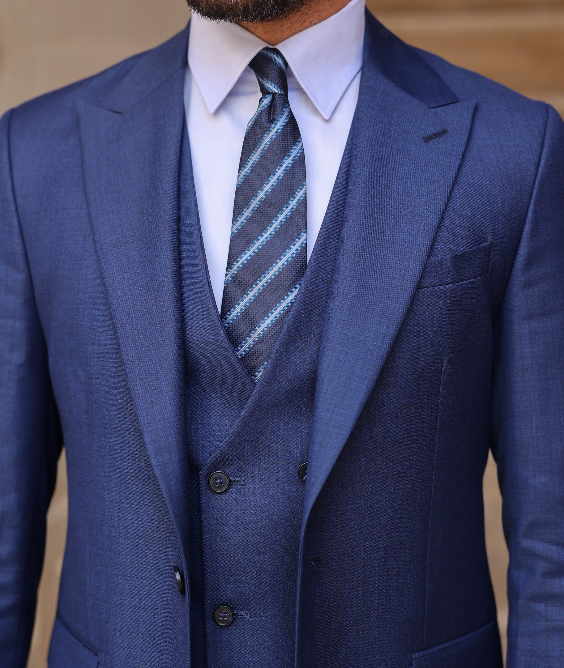 Blue Slim-Fit Suit 3-Piece